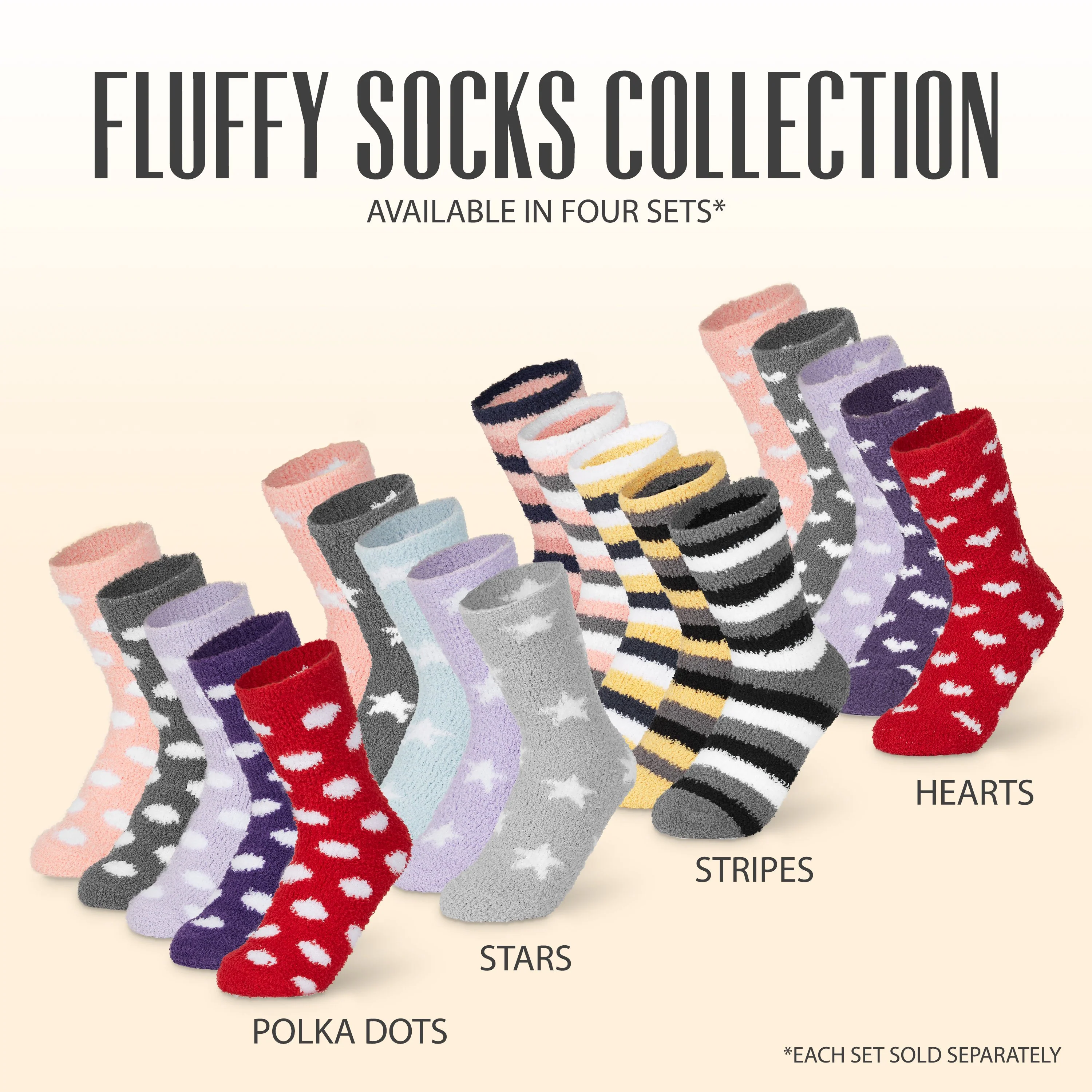CityComfort Polka Dots Fluffy Socks, Women Warm Slipper Socks 5-Pack, Winter Gifts For Her - Image 5
