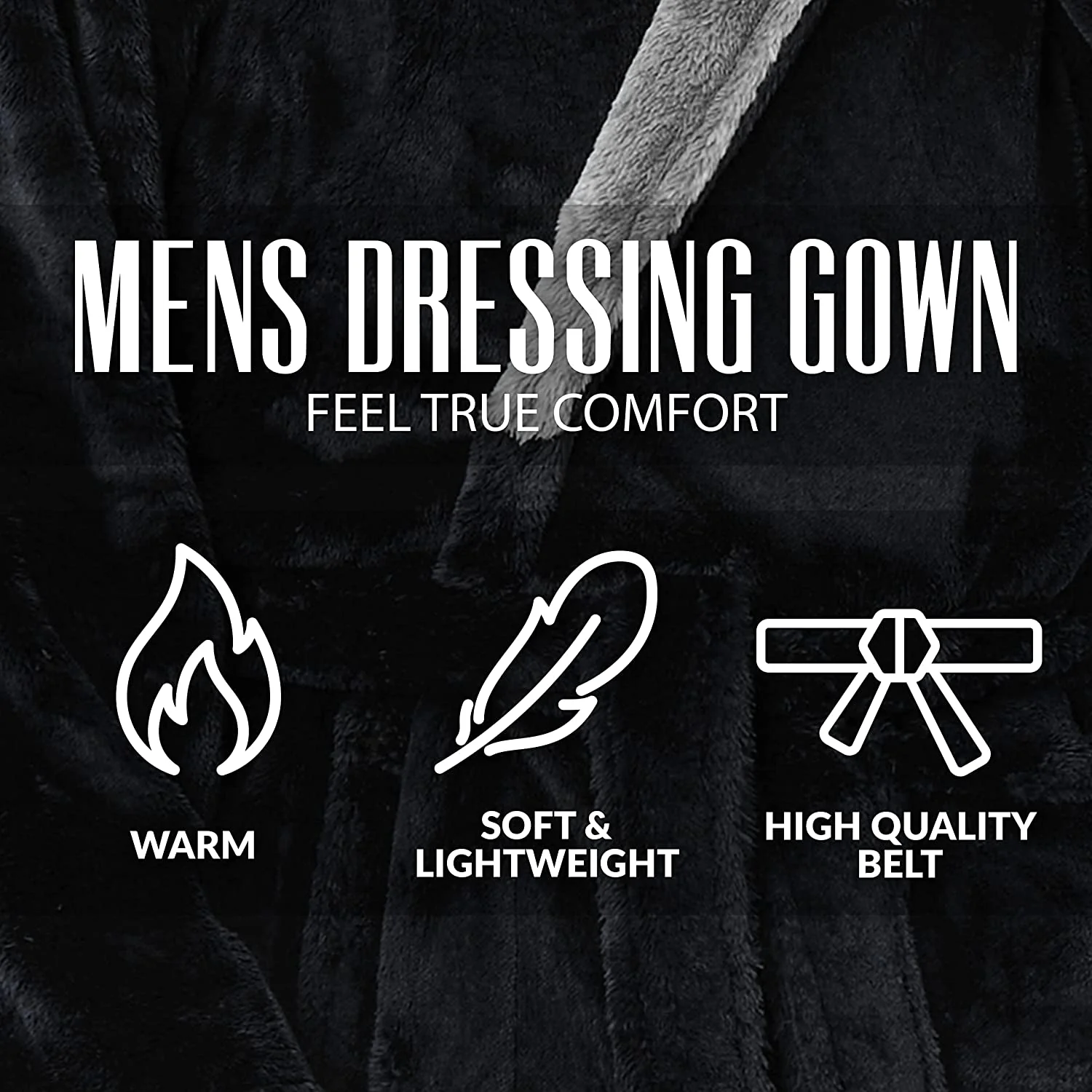 CityComfort Fluffy Super Soft Mens Dressing Gown with Fleece Lounge Wear - Image 3