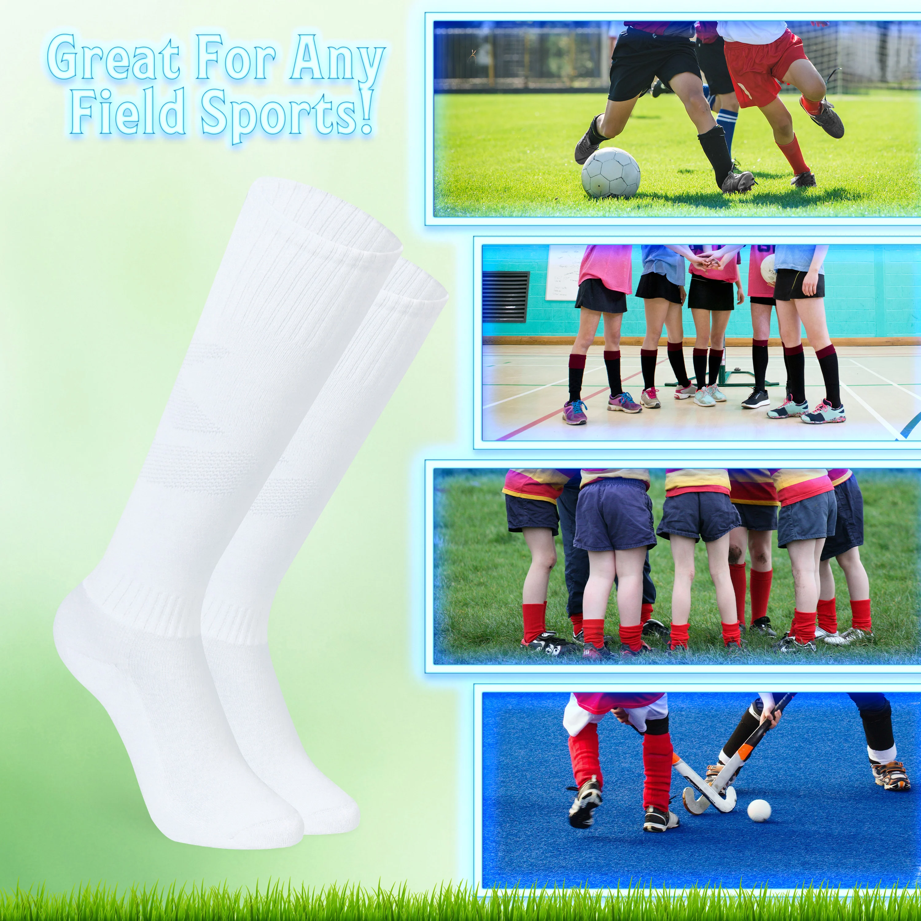 CityComfort Football Socks for Boys Girls, High Knee Socks - Image 21