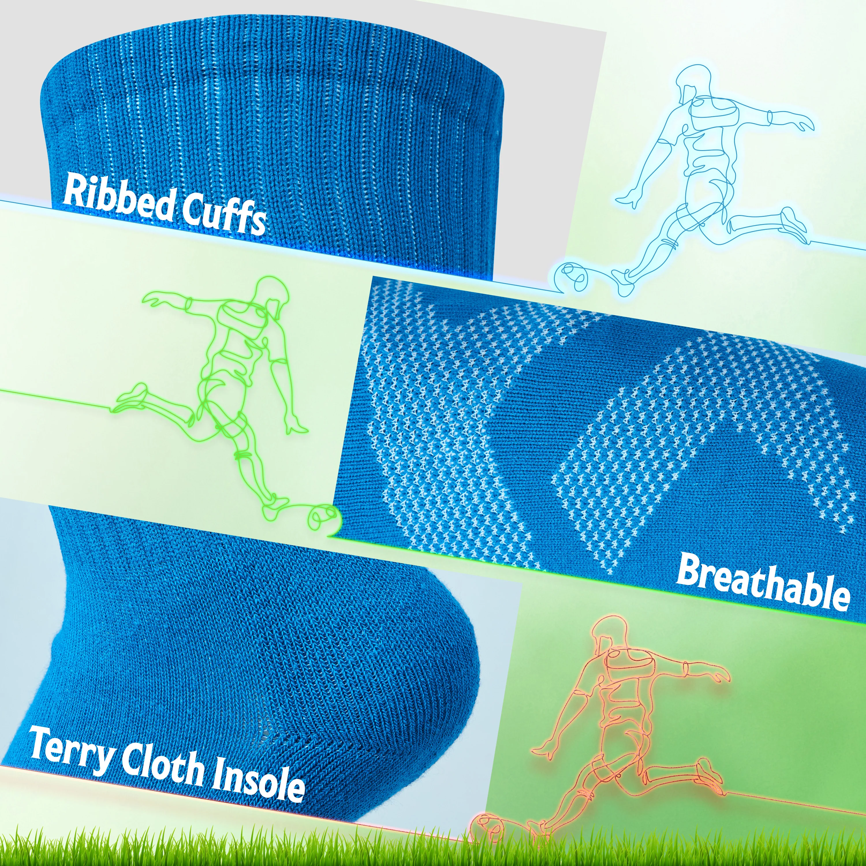 CityComfort Football Socks for Boys Girls, High Knee Socks - Image 6