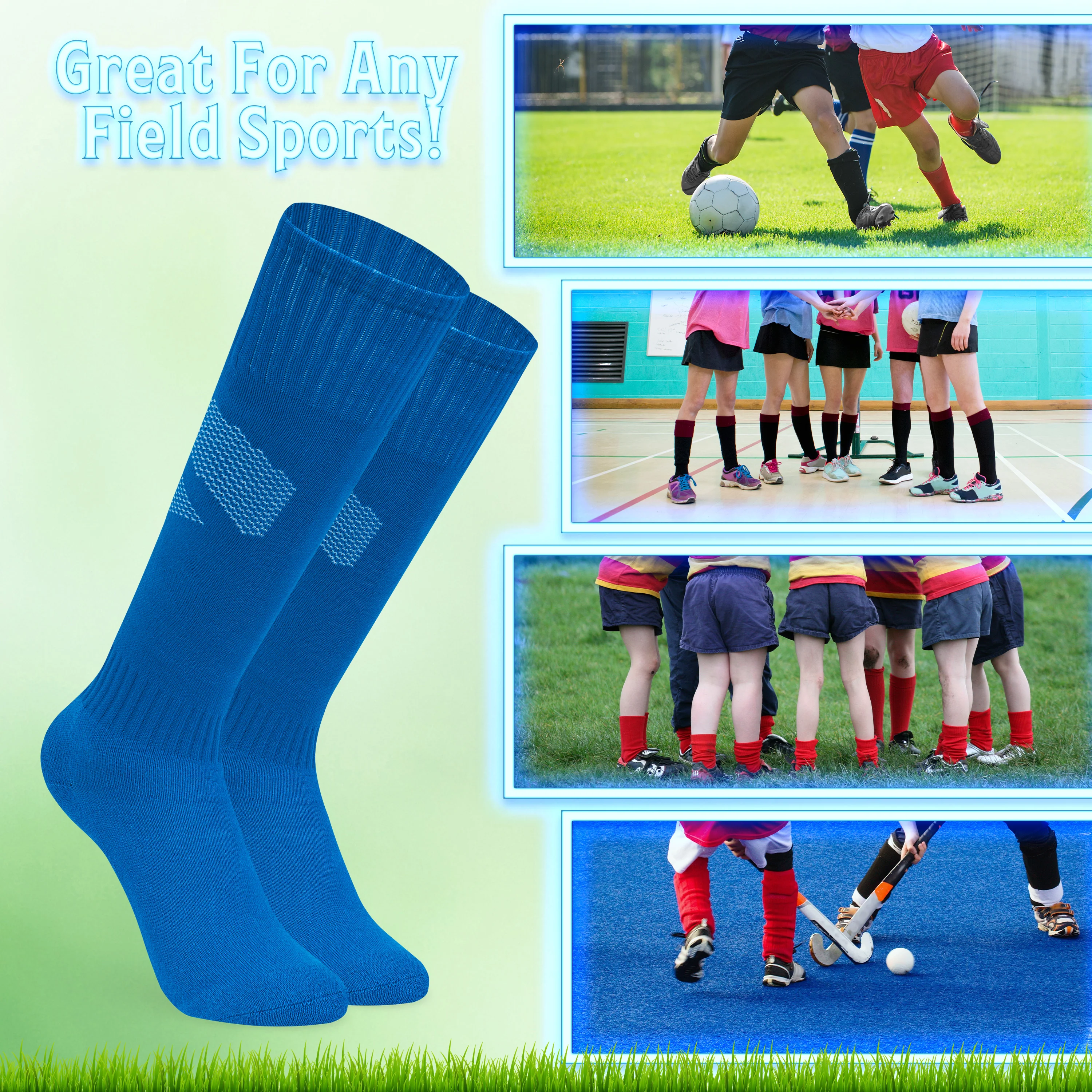 CityComfort Football Socks for Boys Girls, High Knee Socks - Image 7