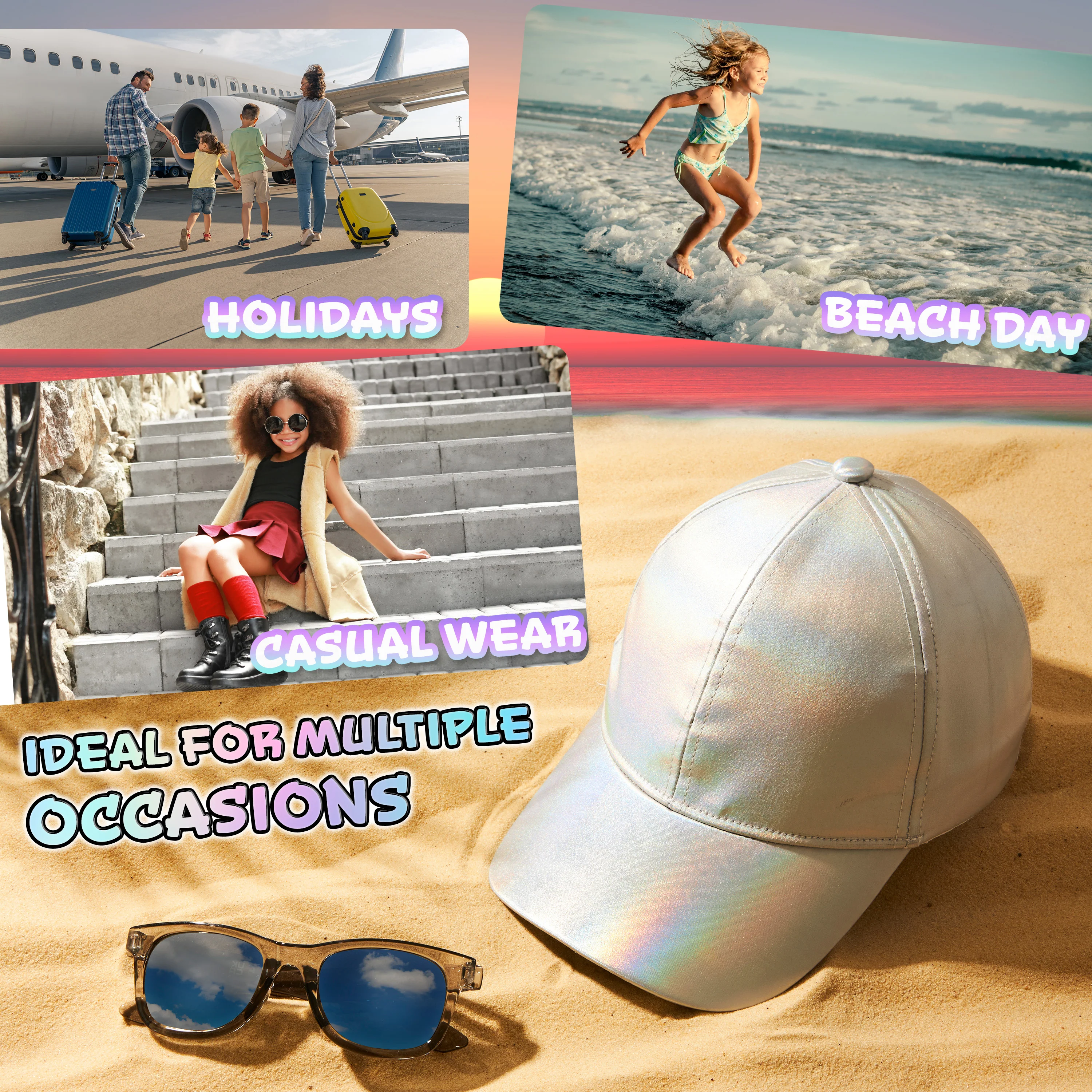 CityComfort Girls Cap and Sunglasses Set, Baseball Cap and UV Sunglasses - Image 20