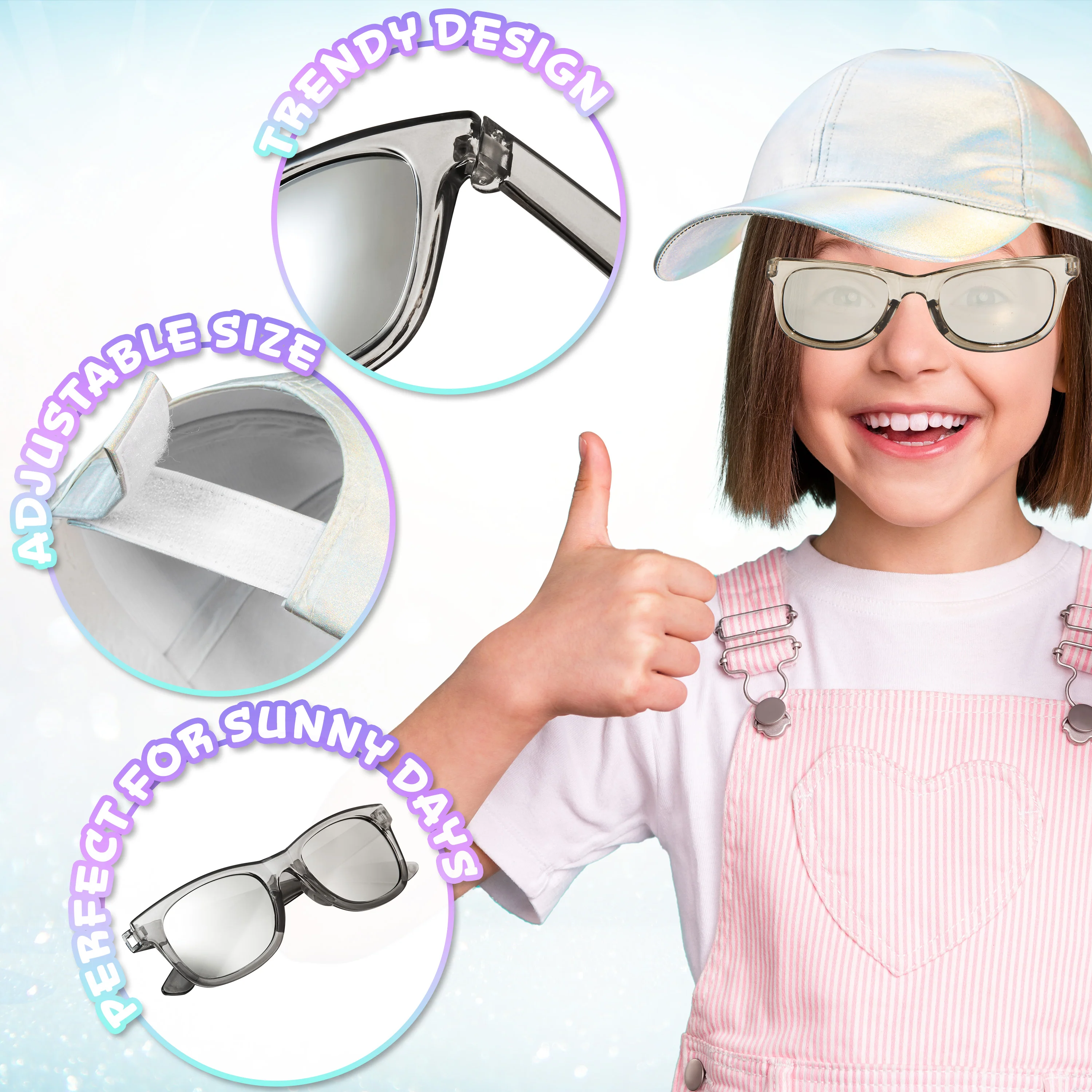 CityComfort Girls Cap and Sunglasses Set, Baseball Cap and UV Sunglasses - Image 21
