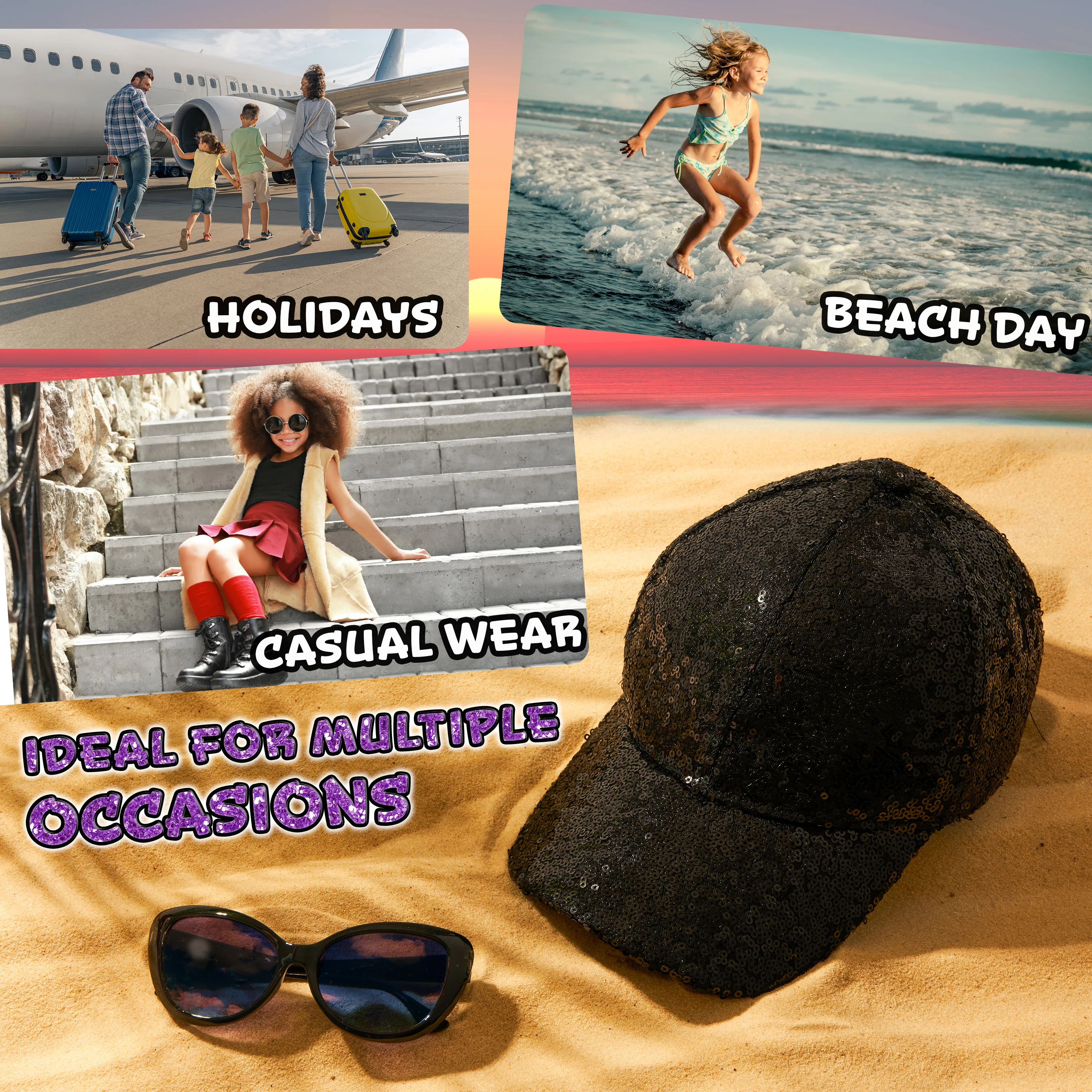 CityComfort Girls Cap and Sunglasses Set, Baseball Cap and UV Sunglasses - Image 5