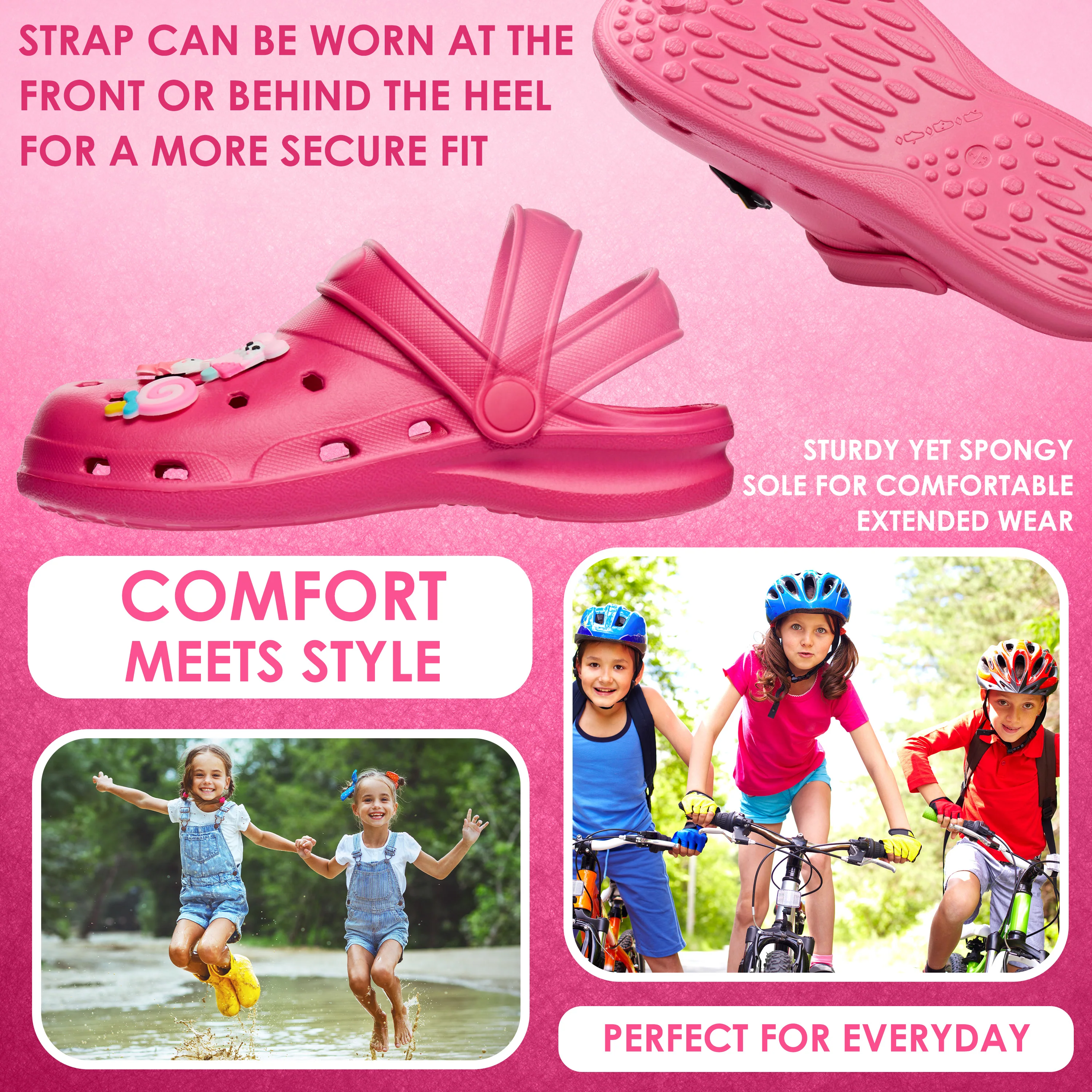CityComfort Kids Clogs with Removable Charms, Beach Pool Shoes - Kids Gifts - Image 18