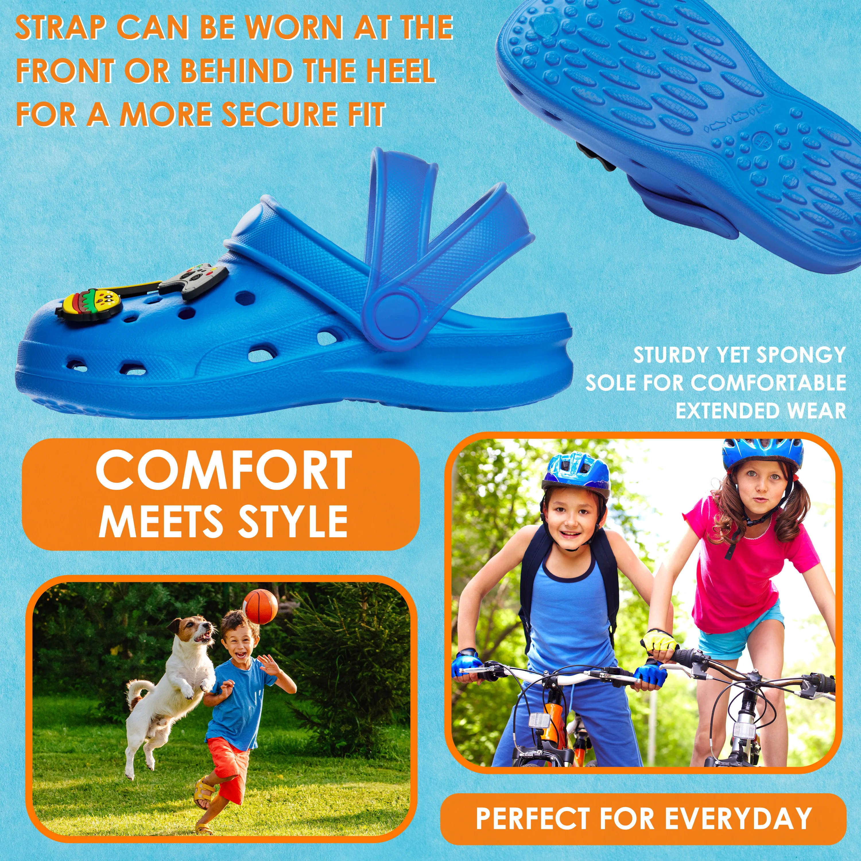 CityComfort Kids Clogs with Removable Charms, Beach Pool Shoes - Kids Gifts - Image 24