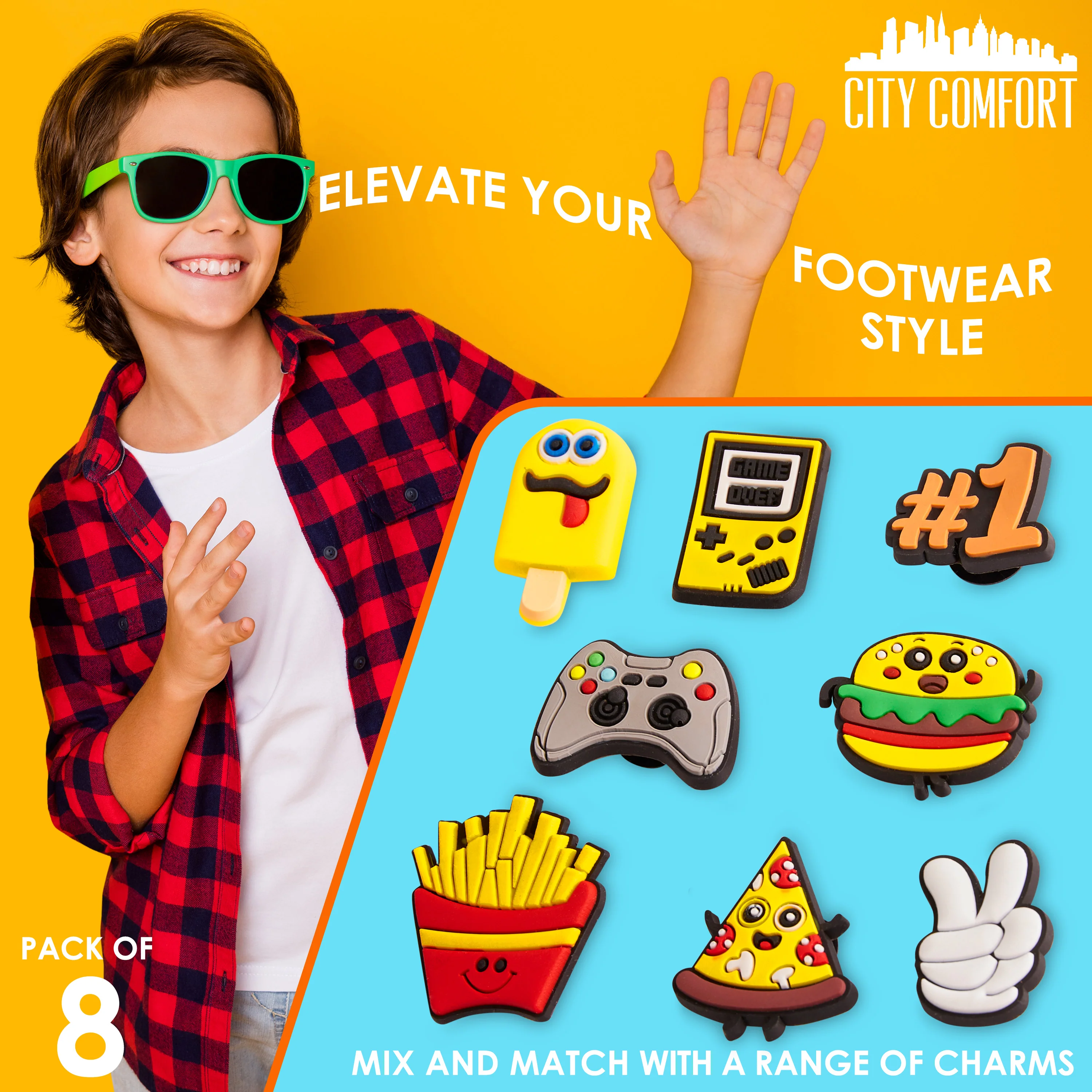CityComfort Kids Clogs with Removable Charms, Beach Pool Shoes - Kids Gifts - Image 28