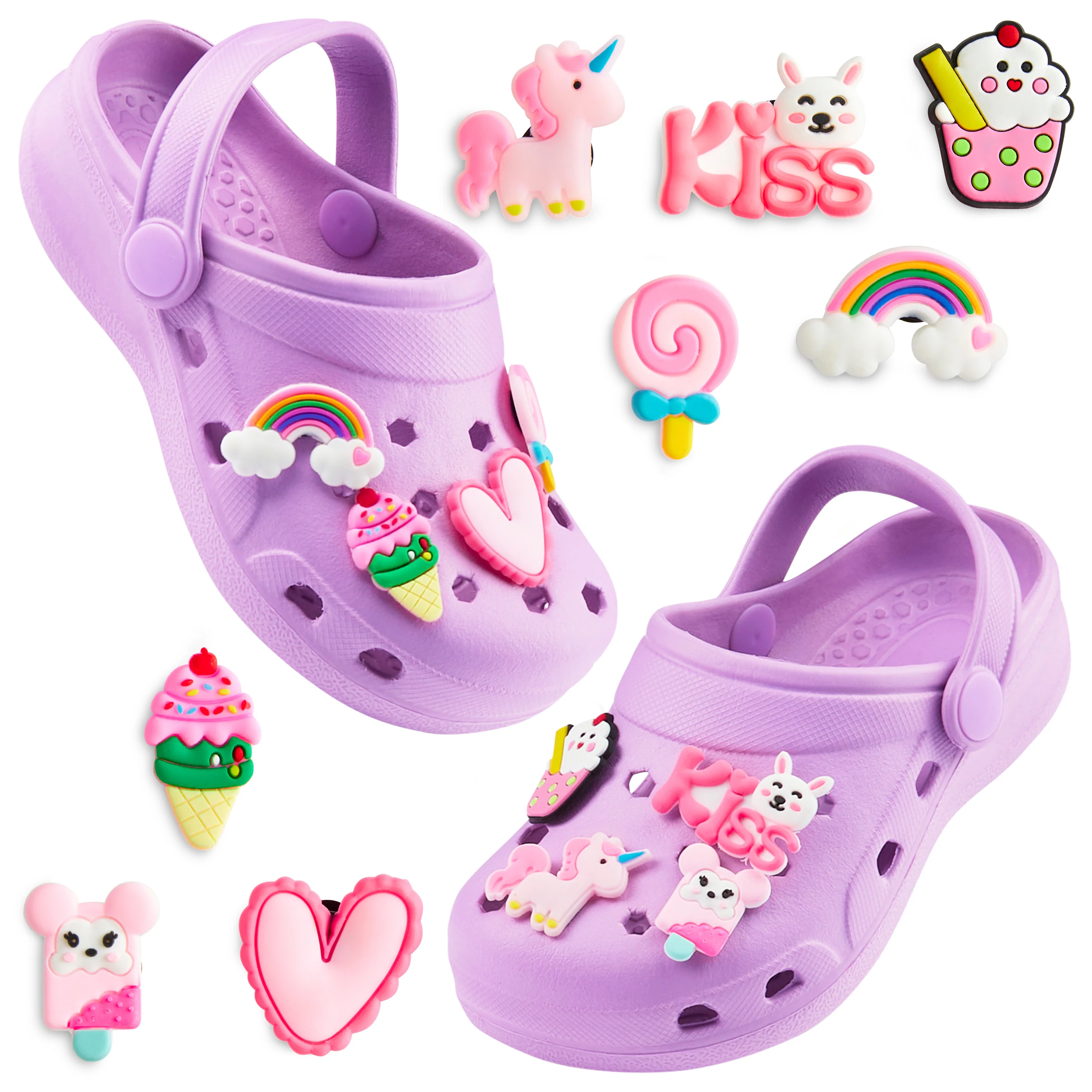CityComfort Kids Clogs with Removable Charms, Beach Pool Shoes - Kids Gifts - Image 32