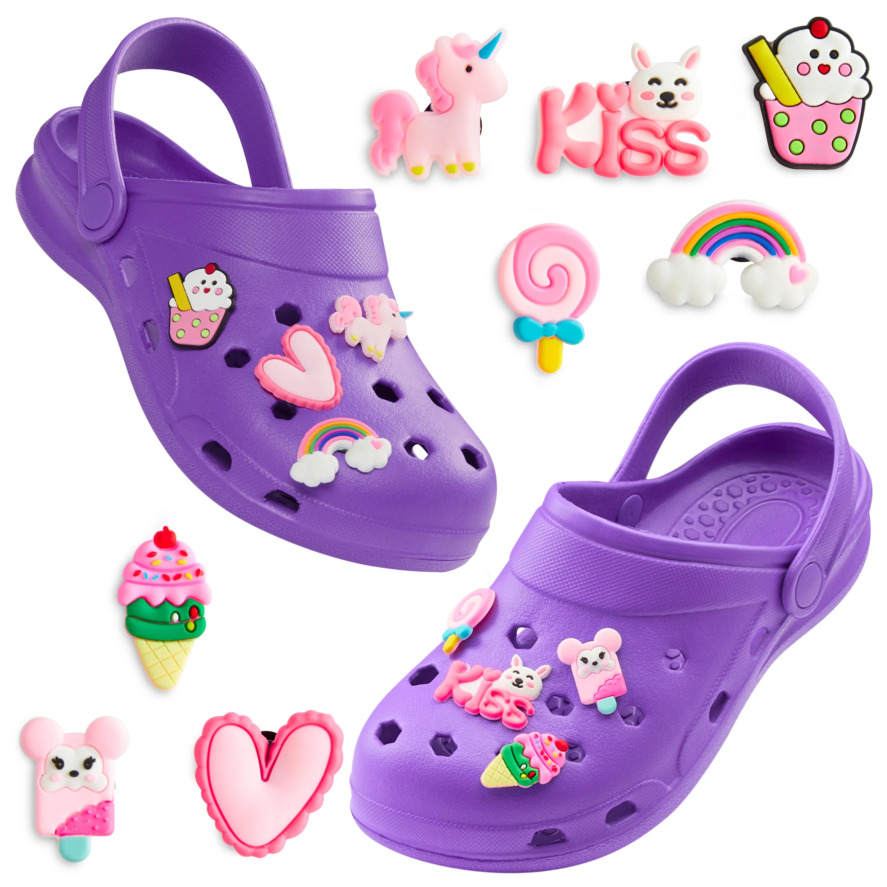 CityComfort Kids Clogs with Removable Charms, Beach Pool Shoes - Kids Gifts - Image 8