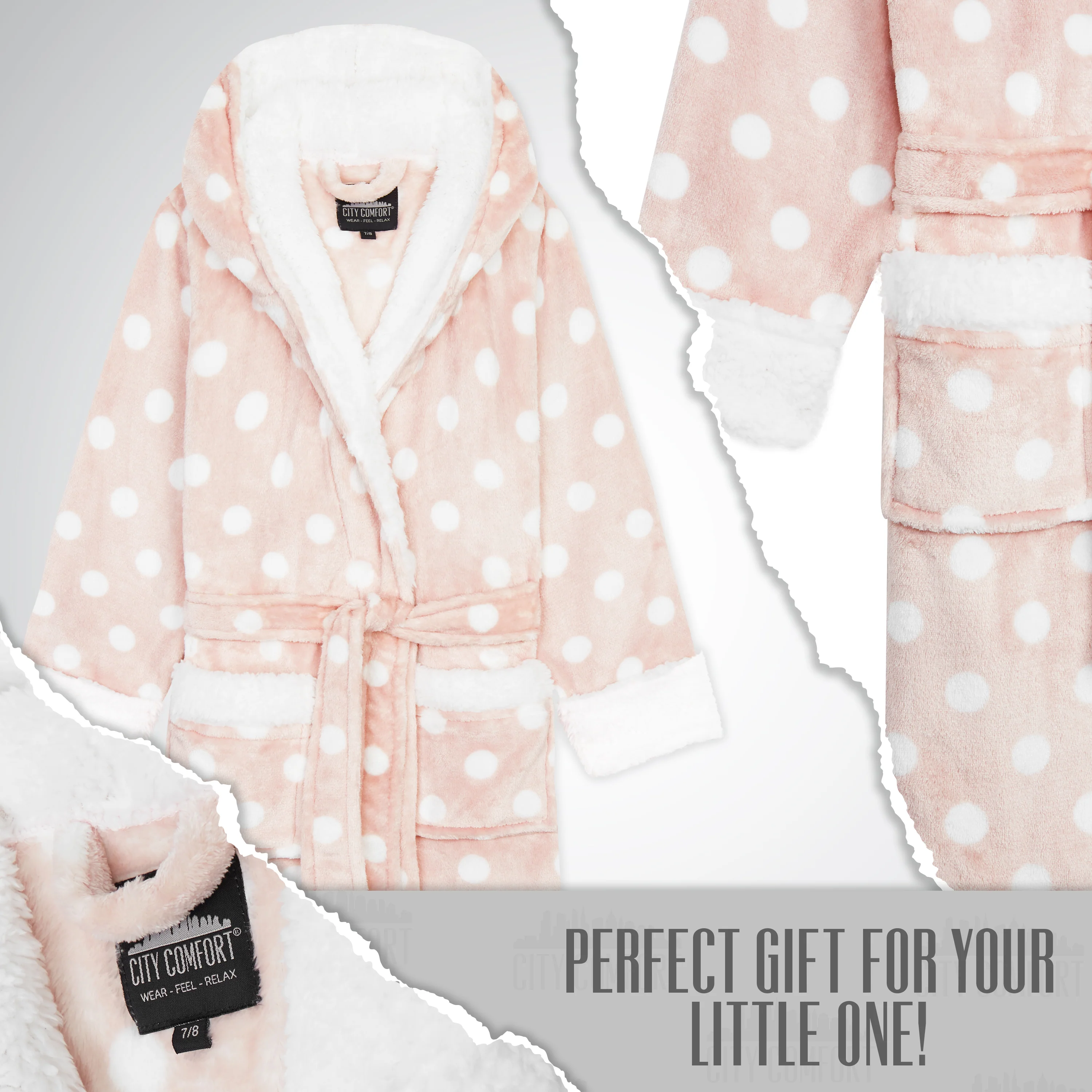 CityComfort Girls Dressing Gown, Hooded Fluffy Dressing Gown for Kids - Image 10