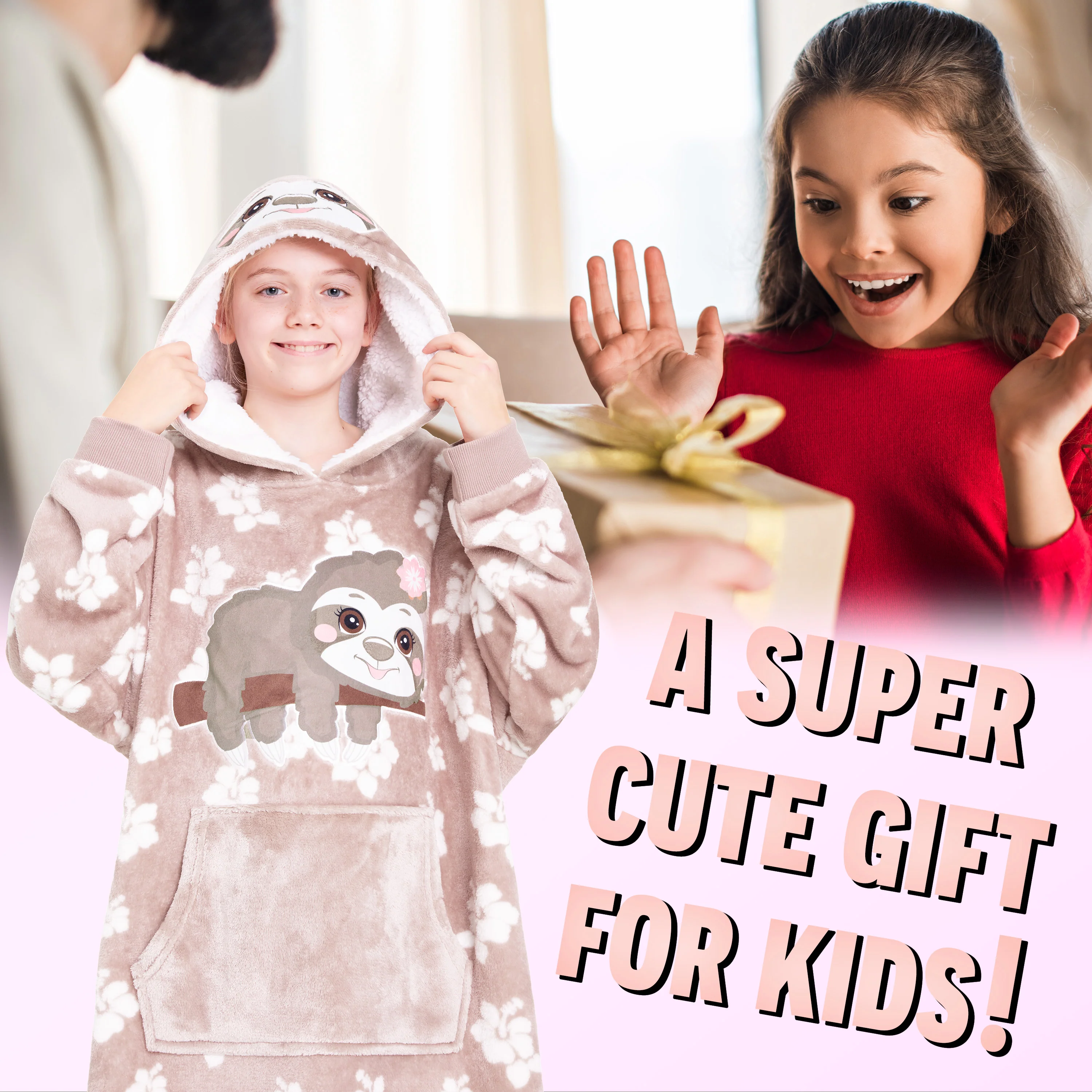 CityComfort Girls Oversized Blanket Hoodie Kids Fleece Fluffy Hoodies - Image 2