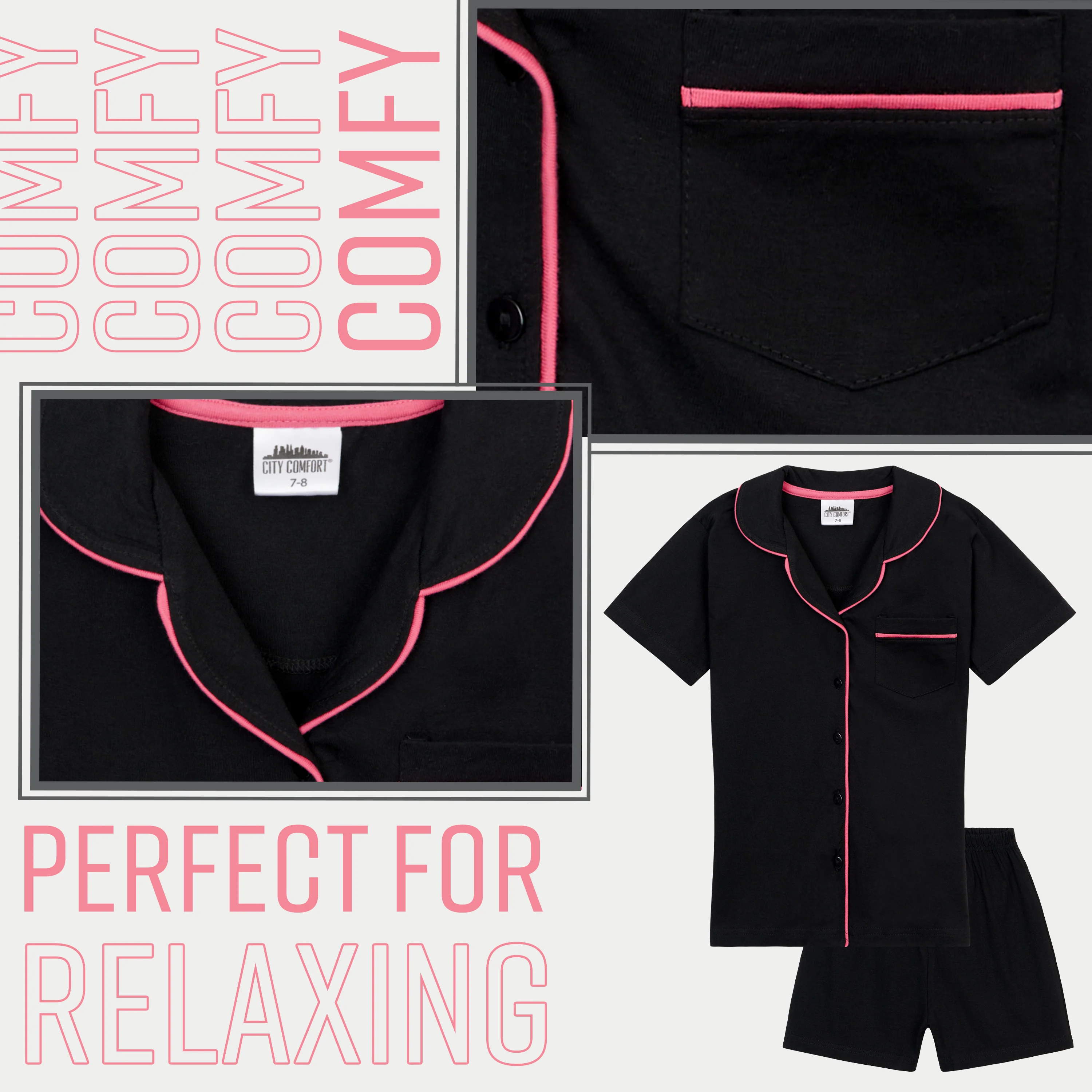CityComfort Girls Pyjamas Summer Nightwear Sets Button Down Short Pyjamas for Kids - Image 24