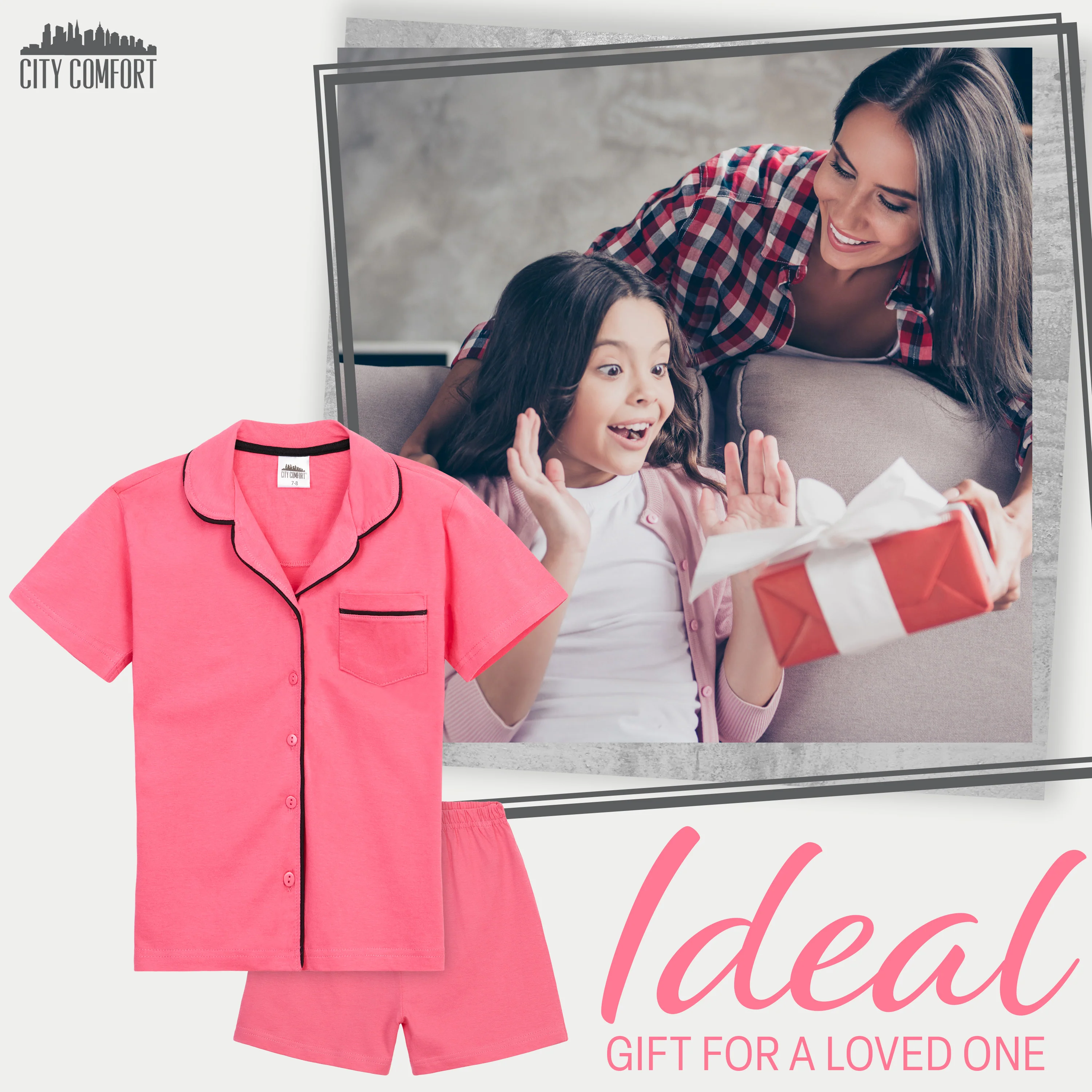 CityComfort Girls Pyjamas Summer Nightwear Sets Button Down Short Pyjamas for Kids - Image 5