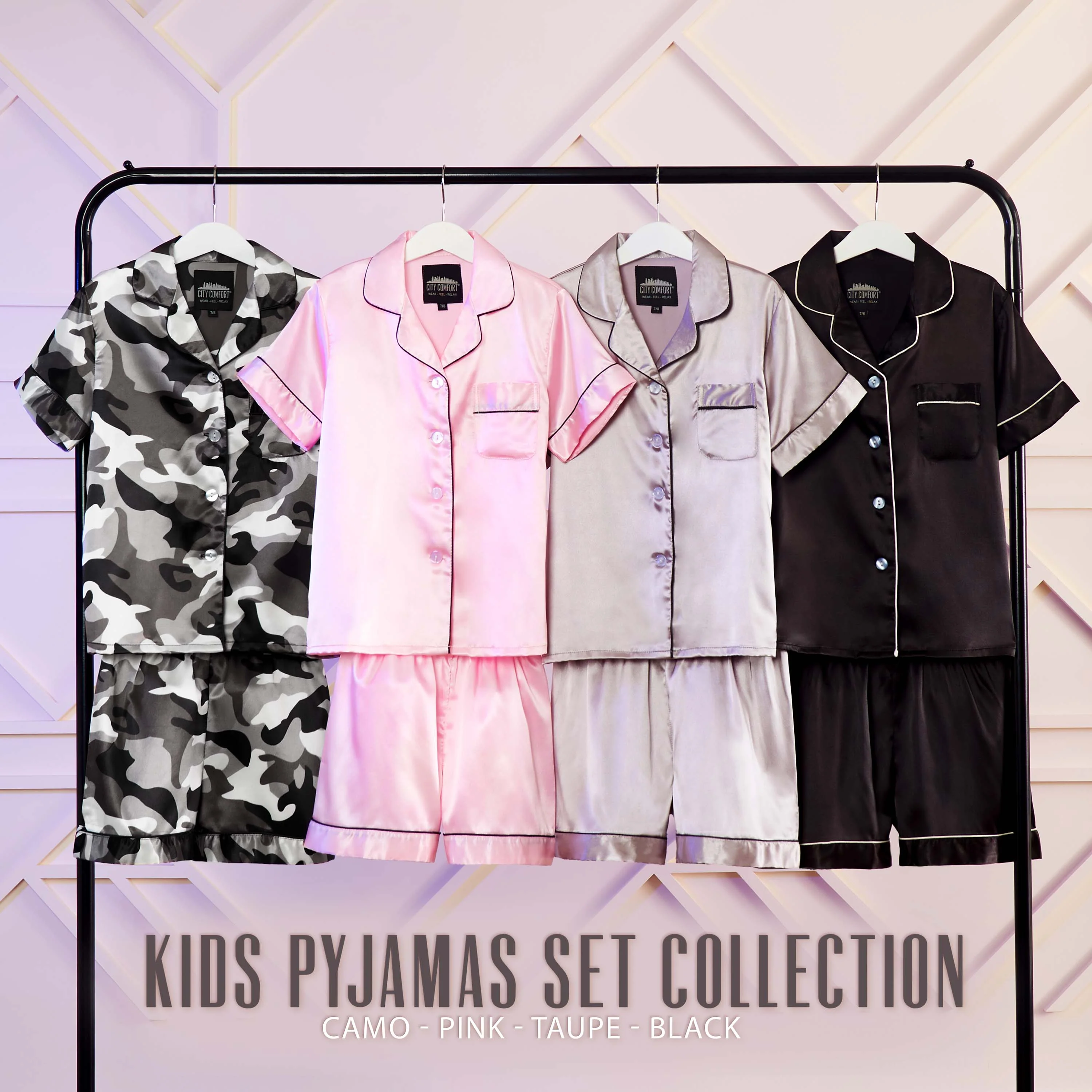 CityComfort Girls Short Pyjama Sets - Satin, Button Down 2 Piece Set - Image 16