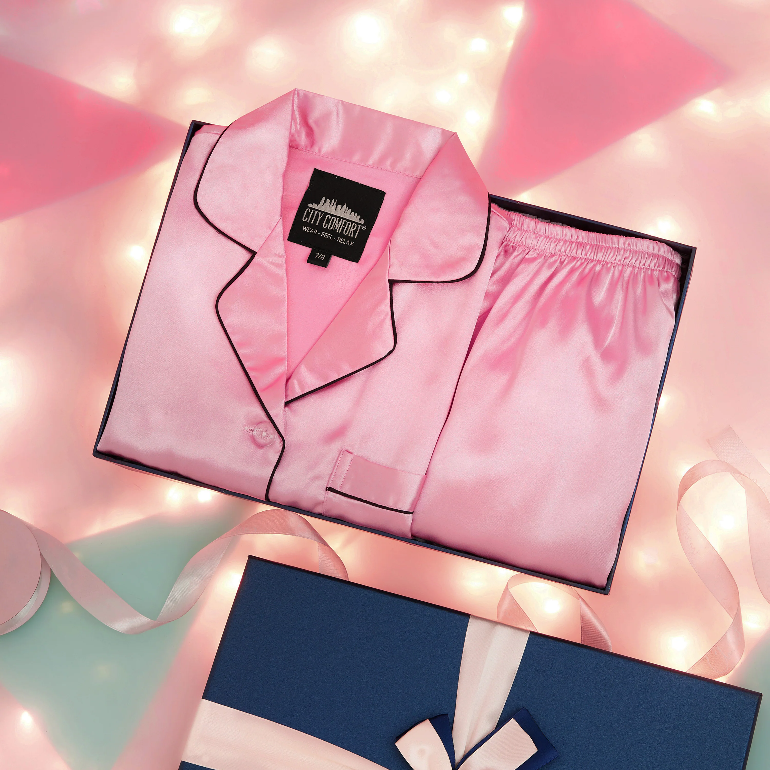 CityComfort Girls Short Pyjama Sets - Satin, Button Down 2 Piece Set - Image 36