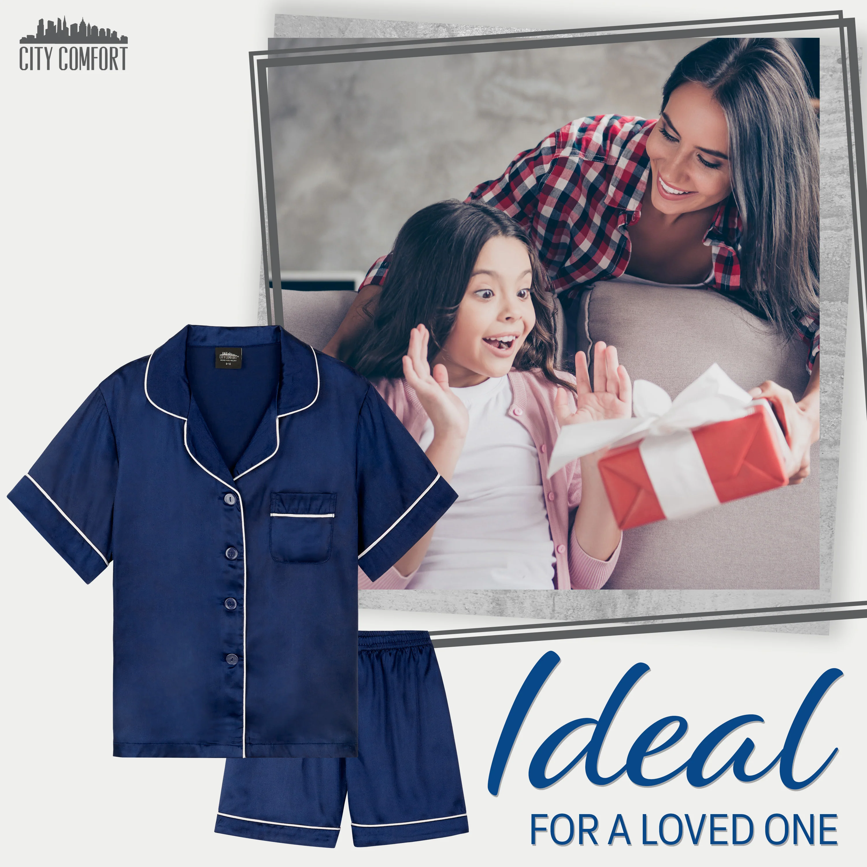 CityComfort Girls Short Pyjama Sets - Satin, Button Down 2 Piece Set - Image 44