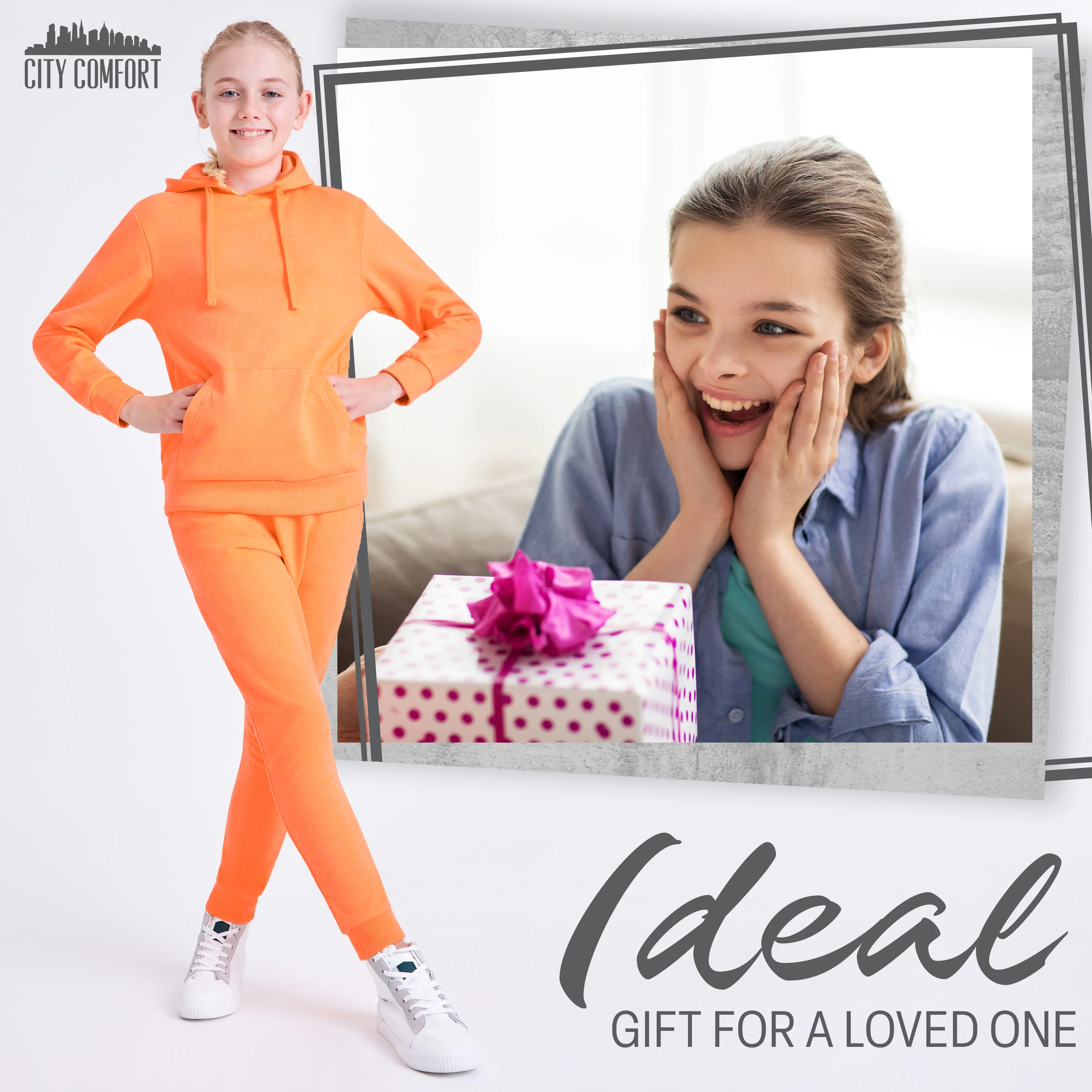 CityComfort Girls Tracksuit Set 2 Piece Jogging Bottoms and Hoodie Loungewear - Image 10