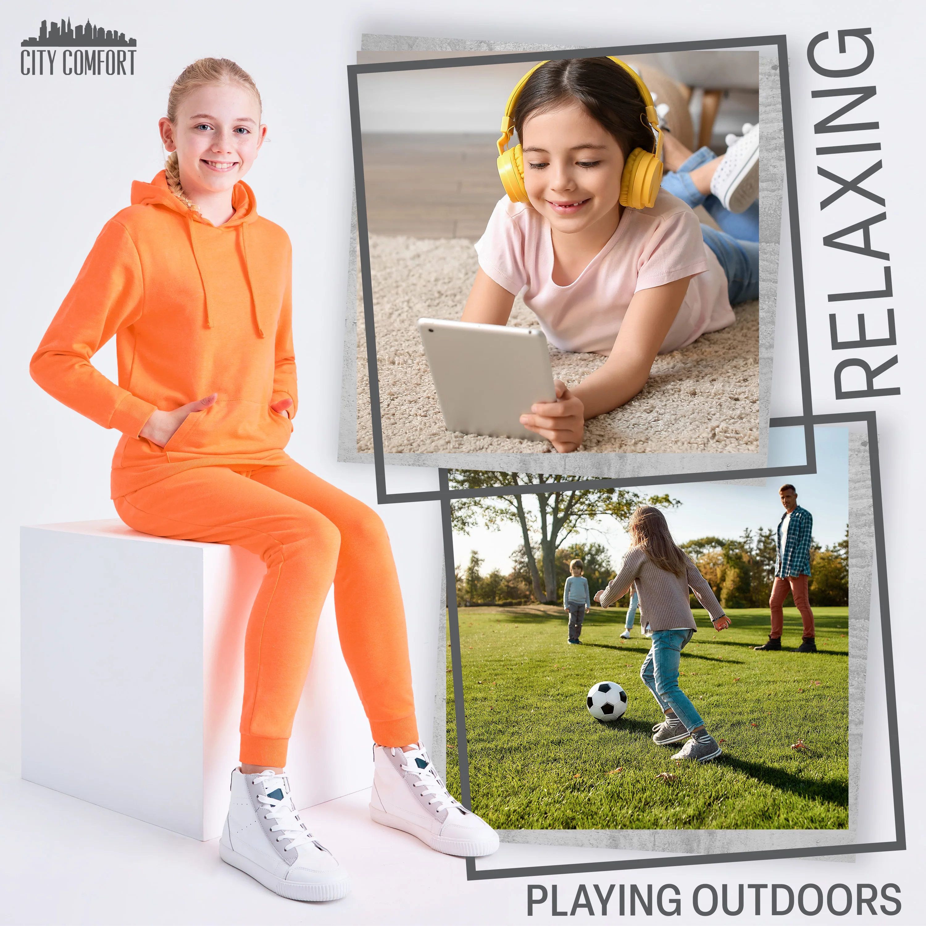 CityComfort Girls Tracksuit Set 2 Piece Jogging Bottoms and Hoodie Loungewear - Image 12