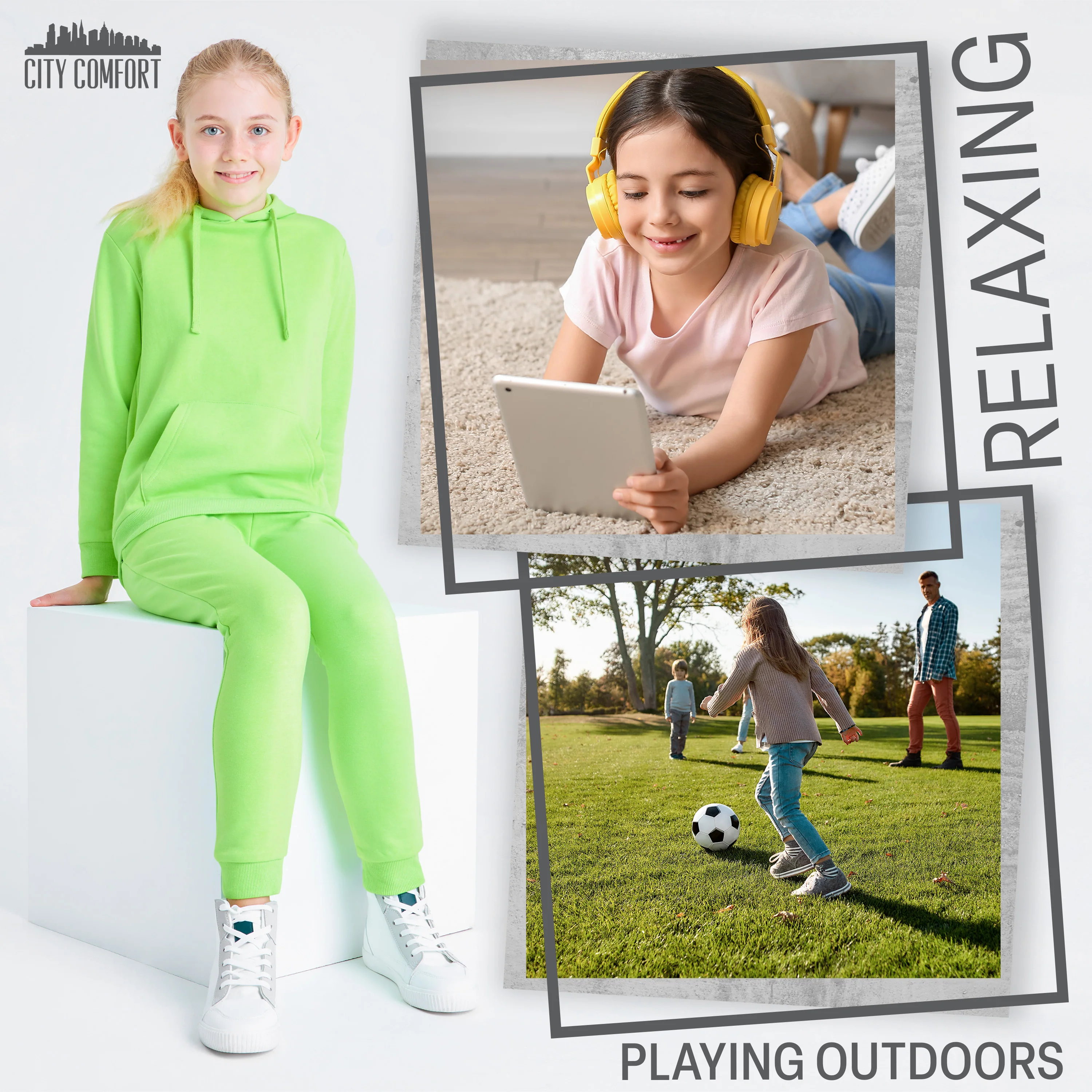 CityComfort Girls Tracksuit Set 2 Piece Jogging Bottoms and Hoodie Loungewear - Image 18
