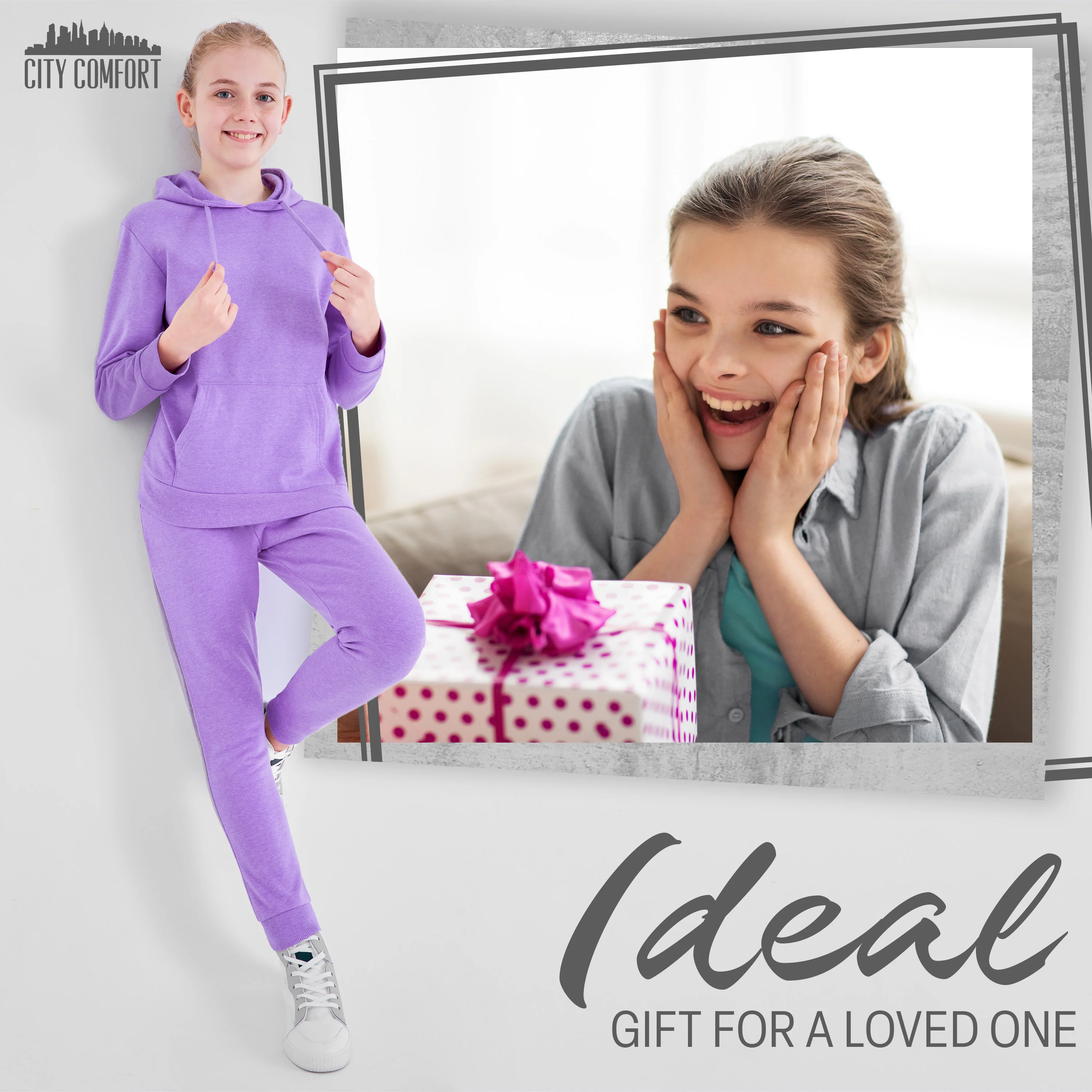 CityComfort Girls Tracksuit Set 2 Piece Jogging Bottoms and Hoodie Loungewear - Image 22