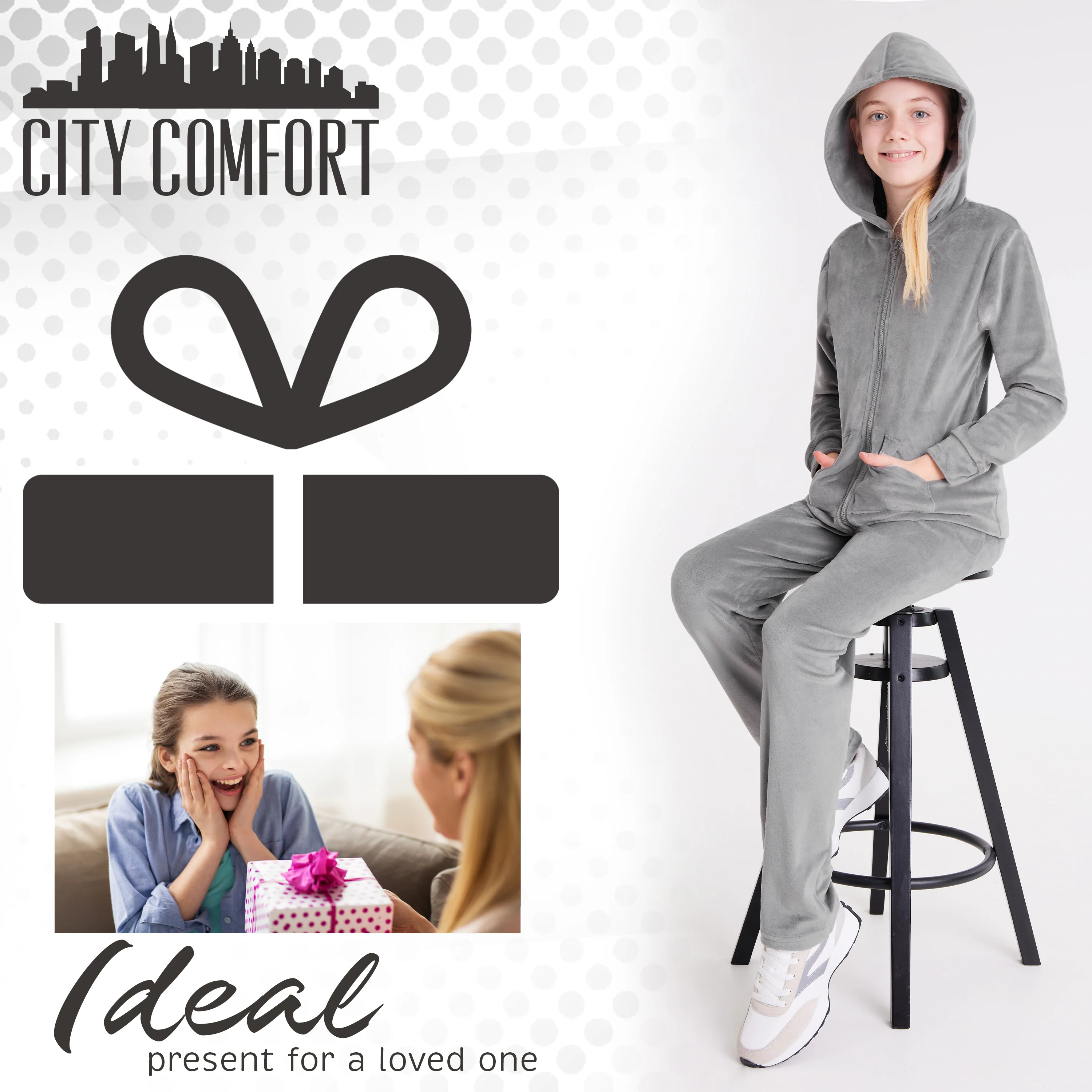 CityComfort Girls Tracksuit Set, 2 Piece Velour Hoodie and Tracksuit Bottoms Lounge Set - Image 16