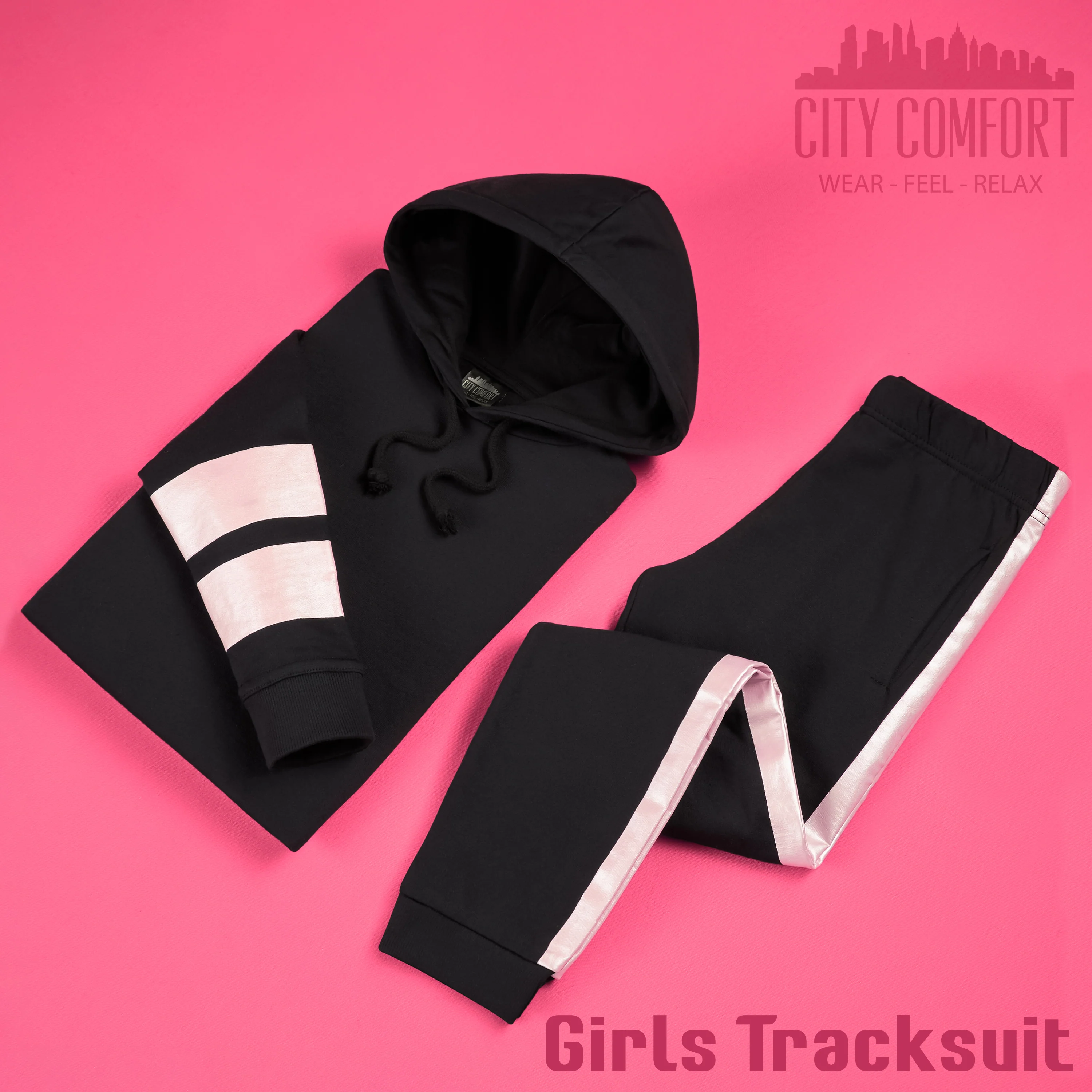 CityComfort Girls Tracksuit Set - Holographic Tracksuit for Girls - Image 2