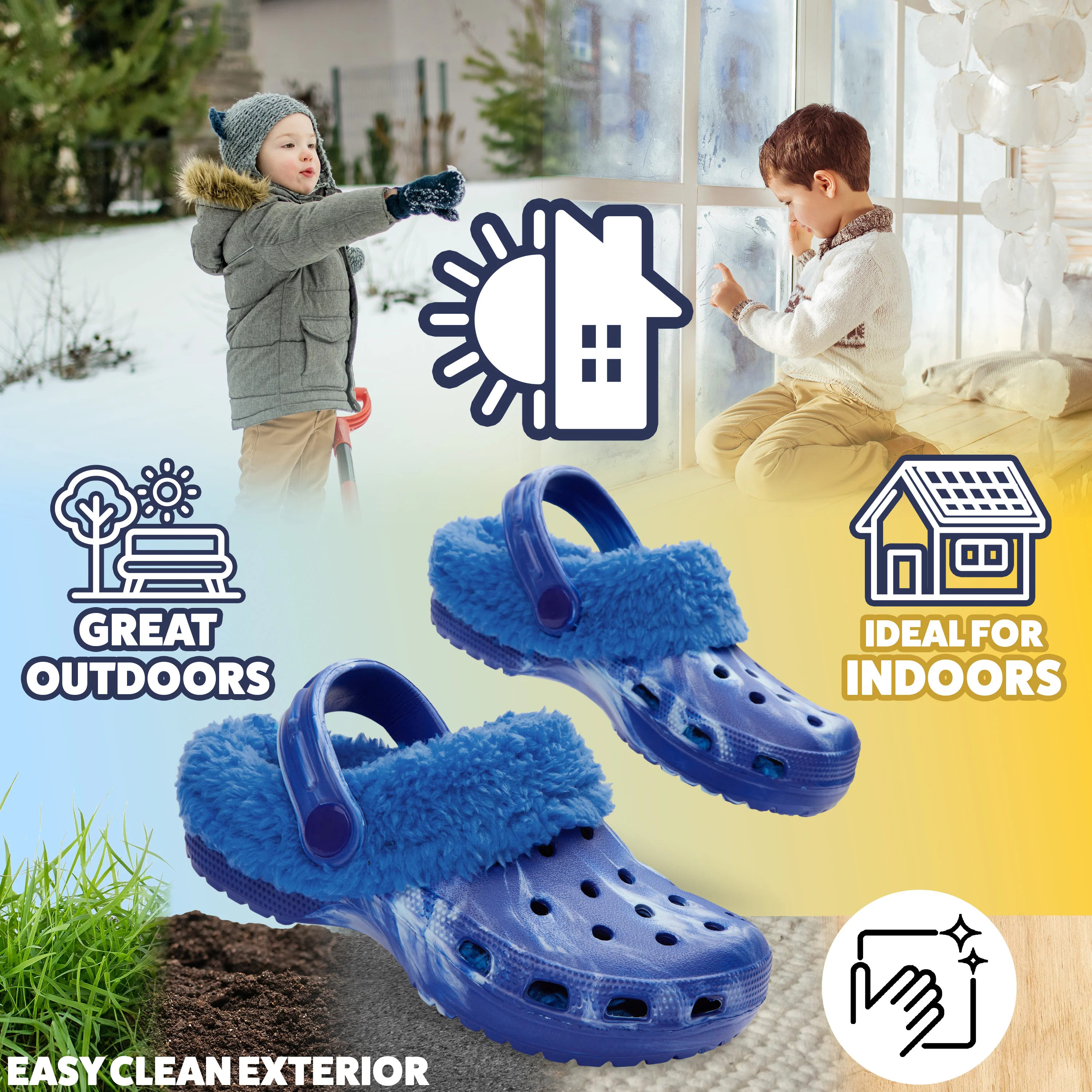 CityComfort Girls Winter Clogs Fleece Lining & Removable Charms, Kids Teens Garden Shoes Slip On with Strap - Image 35