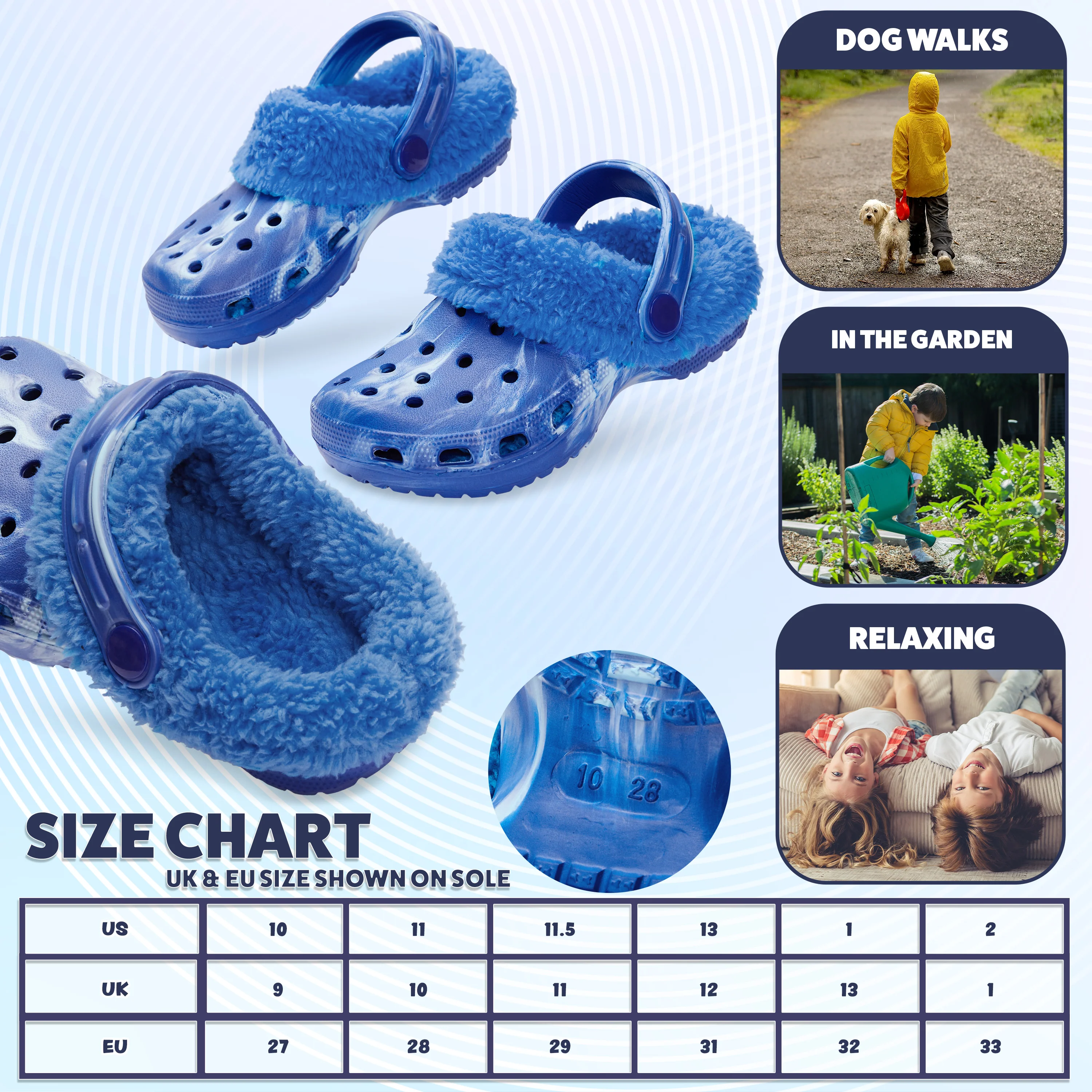 CityComfort Girls Winter Clogs Fleece Lining & Removable Charms, Kids Teens Garden Shoes Slip On with Strap - Image 36