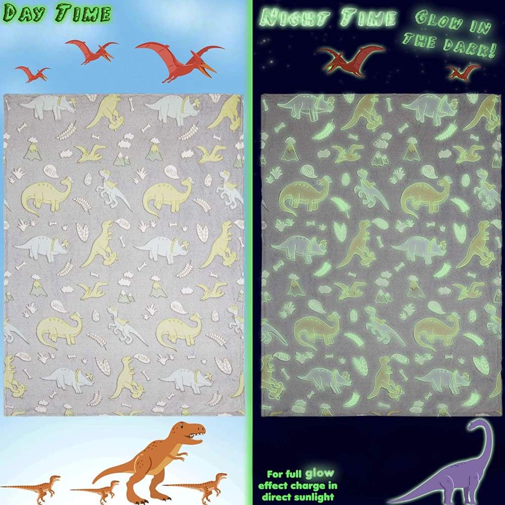 CityComfort Glow In The Dark Dinosaur Fleece Blankets For Boys Girls and Toddlers - Image 4