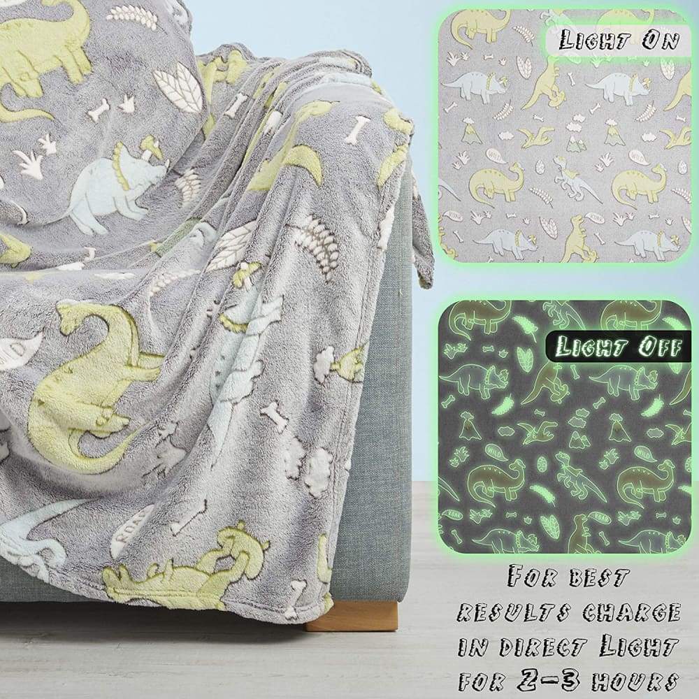 CityComfort Glow In The Dark Dinosaur Fleece Blankets For Boys Girls and Toddlers - Image 5
