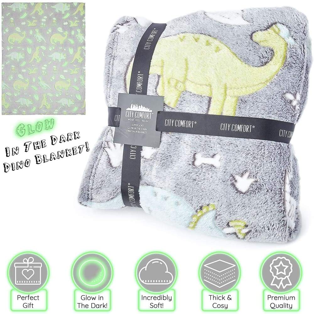 CityComfort Glow In The Dark Dinosaur Fleece Blankets For Boys Girls and Toddlers - Image 6