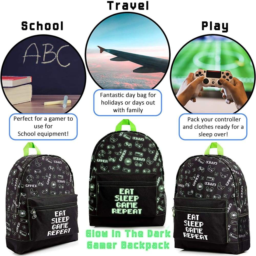 CityComfort Glow In The Dark Gamer Large Backpack for Boys, Teenagers (Black Gamer) - Image 3