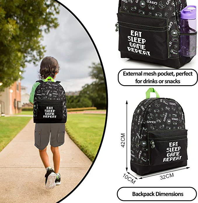 CityComfort Glow In The Dark Gamer Large Backpack for Boys, Teenagers (Black Gamer) - Image 7