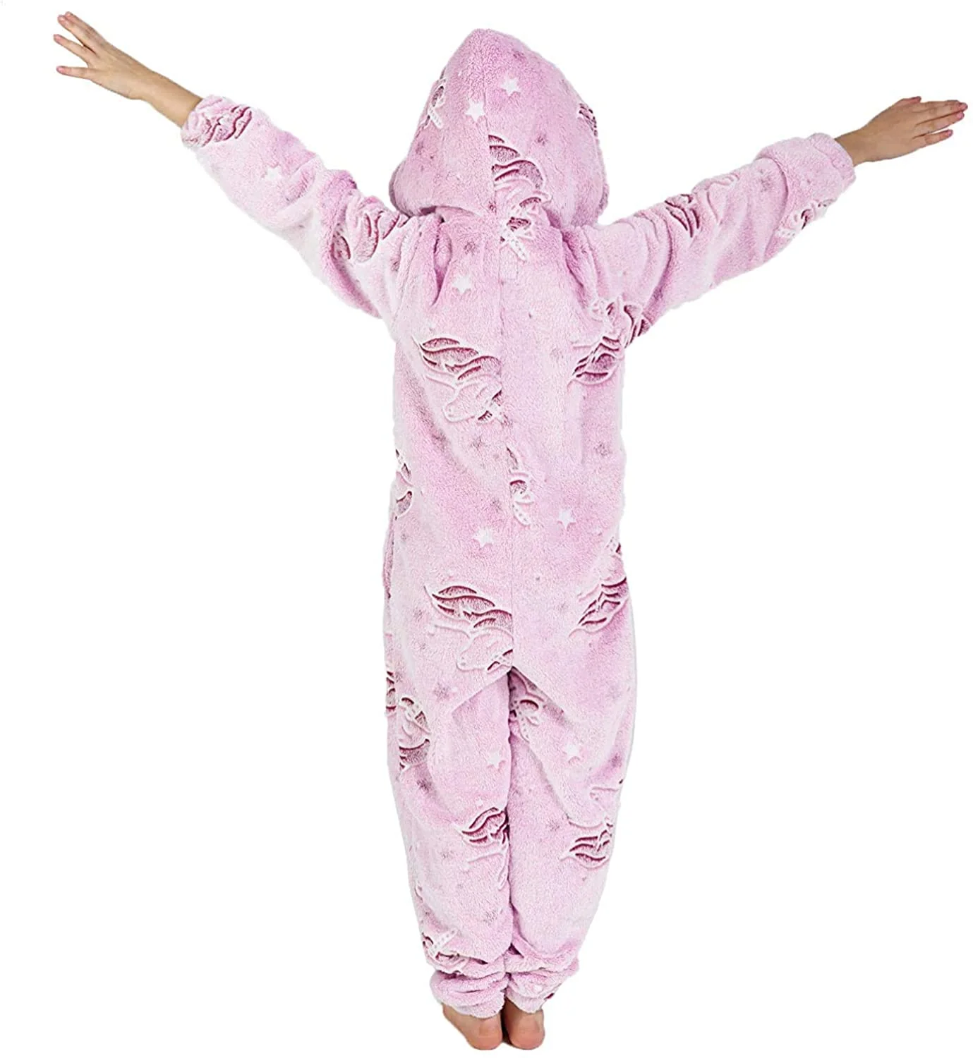 CityComfort Glow in The Dark Onesie Kids Girls Rainbow Unicorn Pyjamas - Image 3