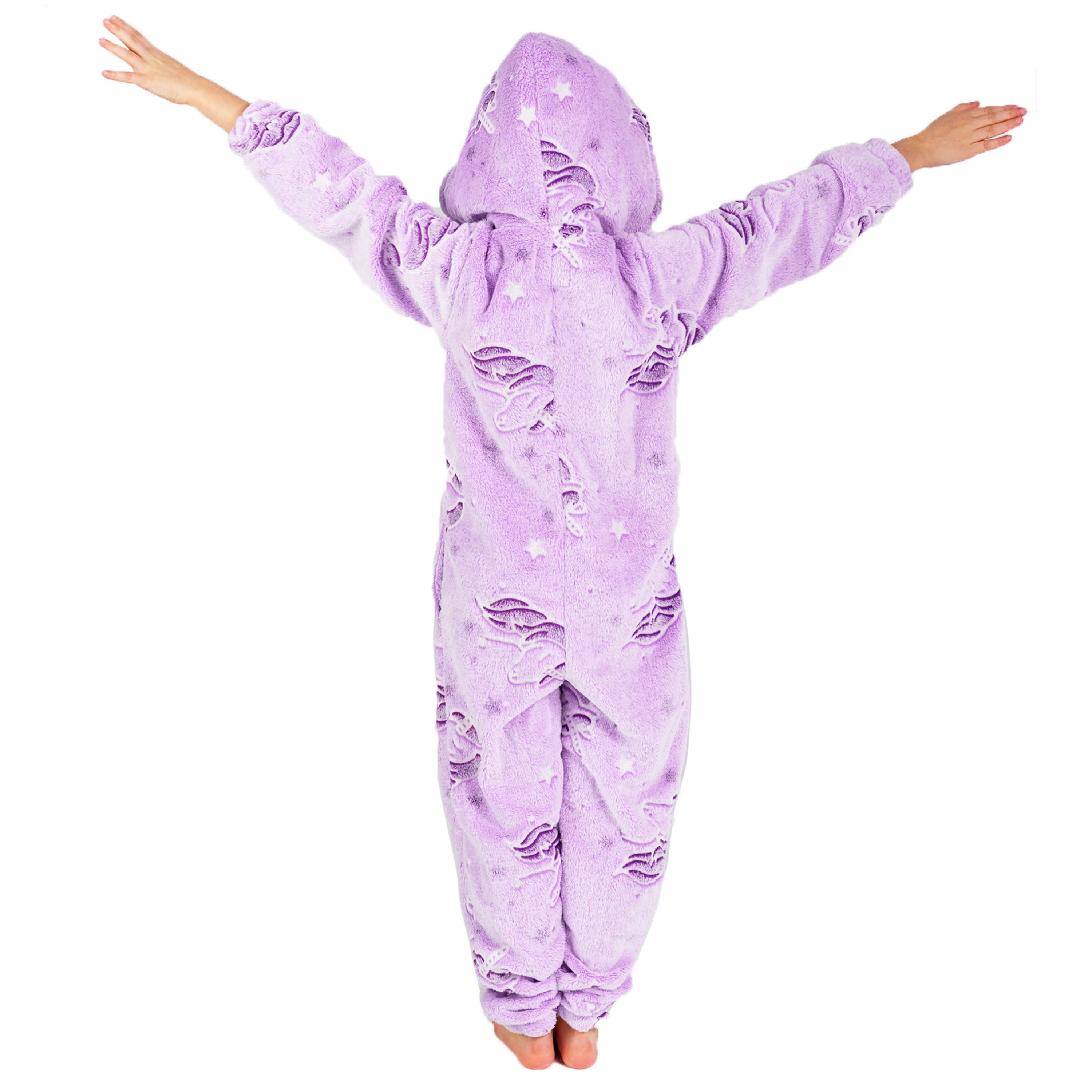 CityComfort Glow in The Dark Onesie Kids Onesies for Girls Rainbow Unicorn - Image 7