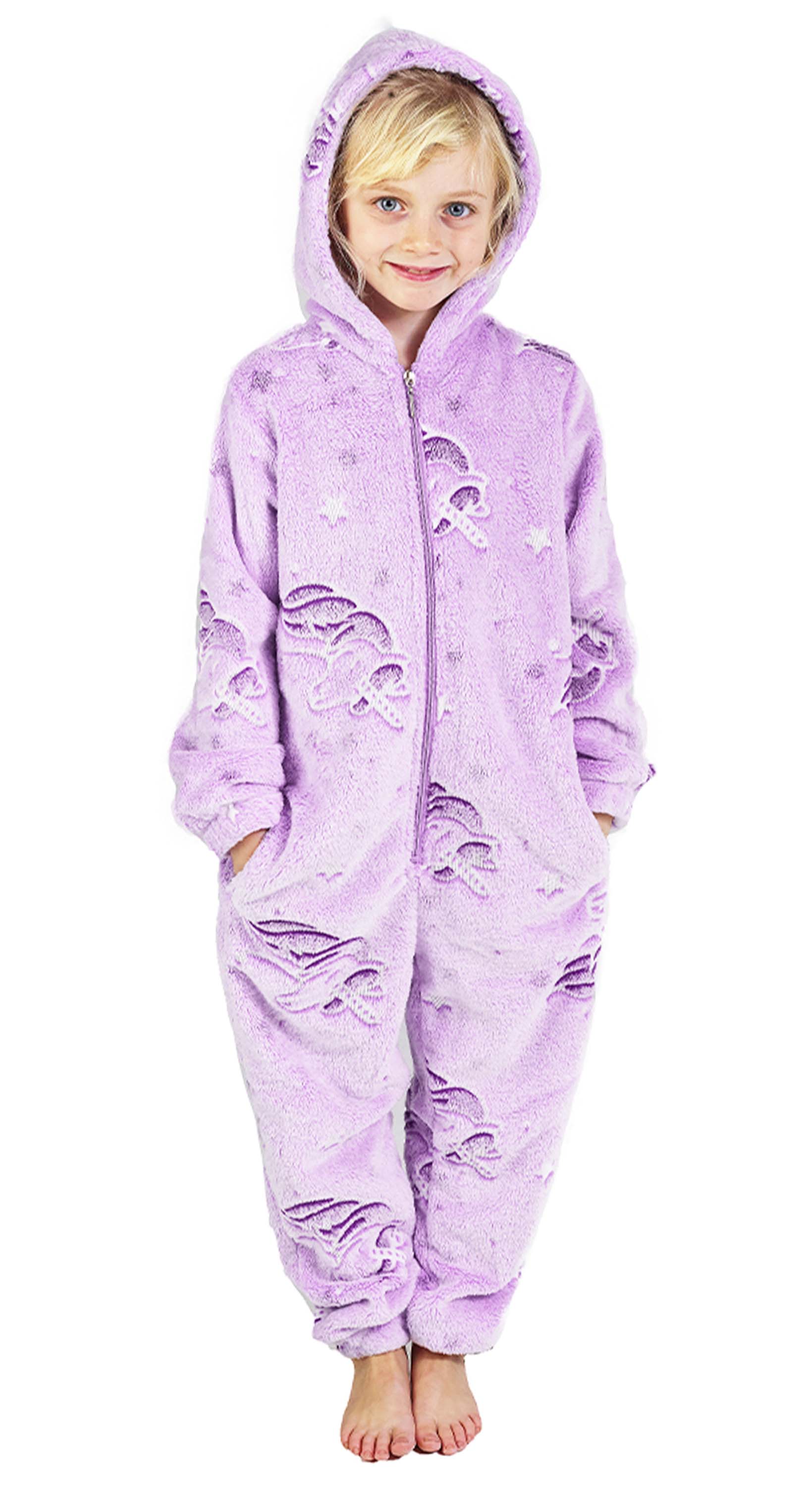 CityComfort Glow in The Dark Onesie Kids Onesies for Girls Rainbow Unicorn Pyjamas - Image 8