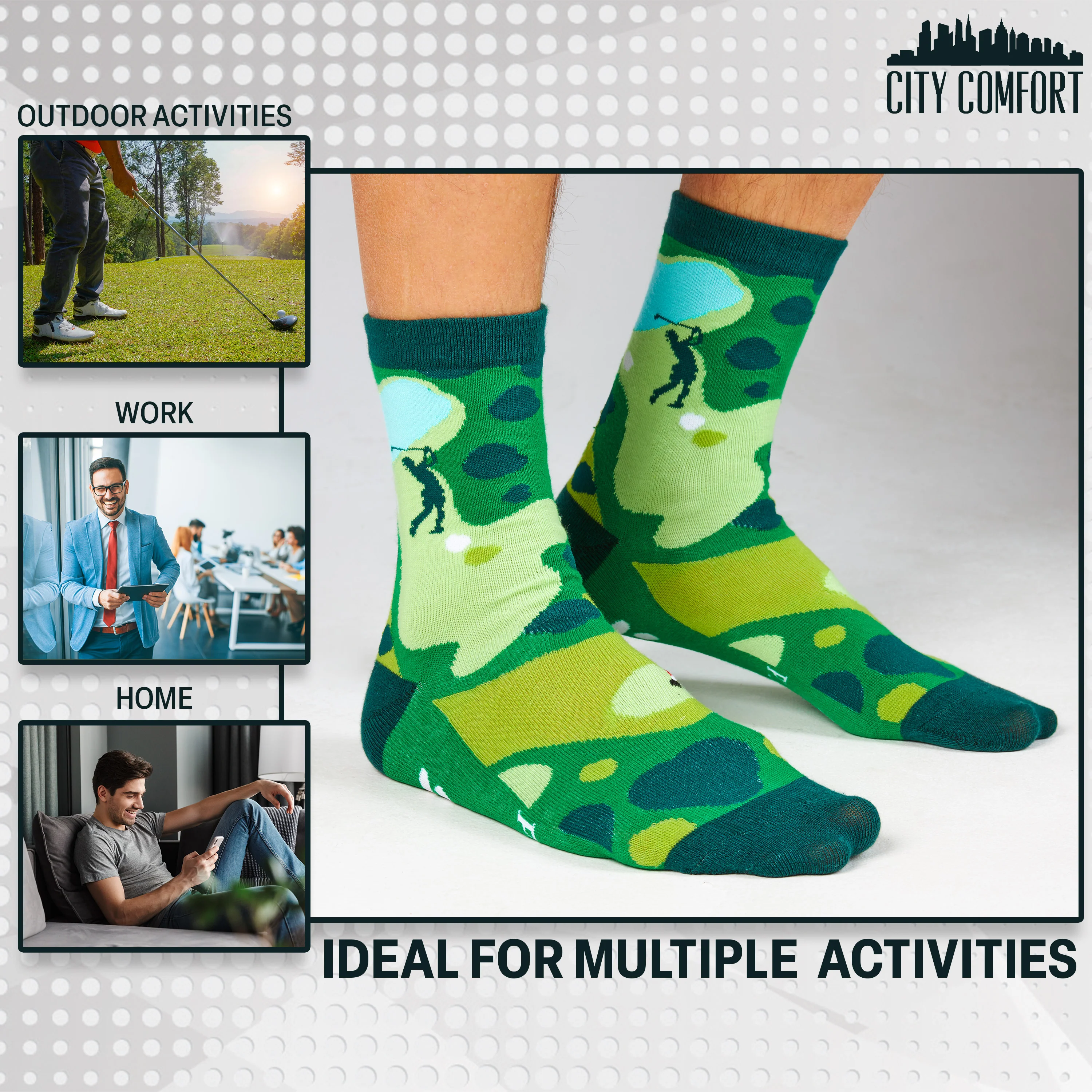 CityComfort Golf Gift Set Men Novelty Socks with Club & Ball Keyring - Gifts for Dad Grandpa Secret Santa - Golf Accessories for Men - Image 4