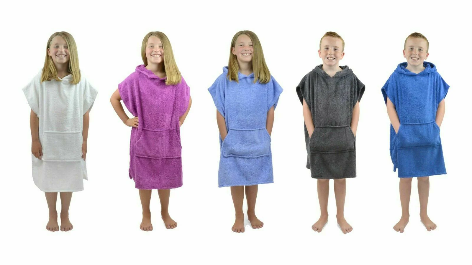 CityComfort Kids Hooded Towel Poncho, Absorbent Cotton Changing Robe for Beach