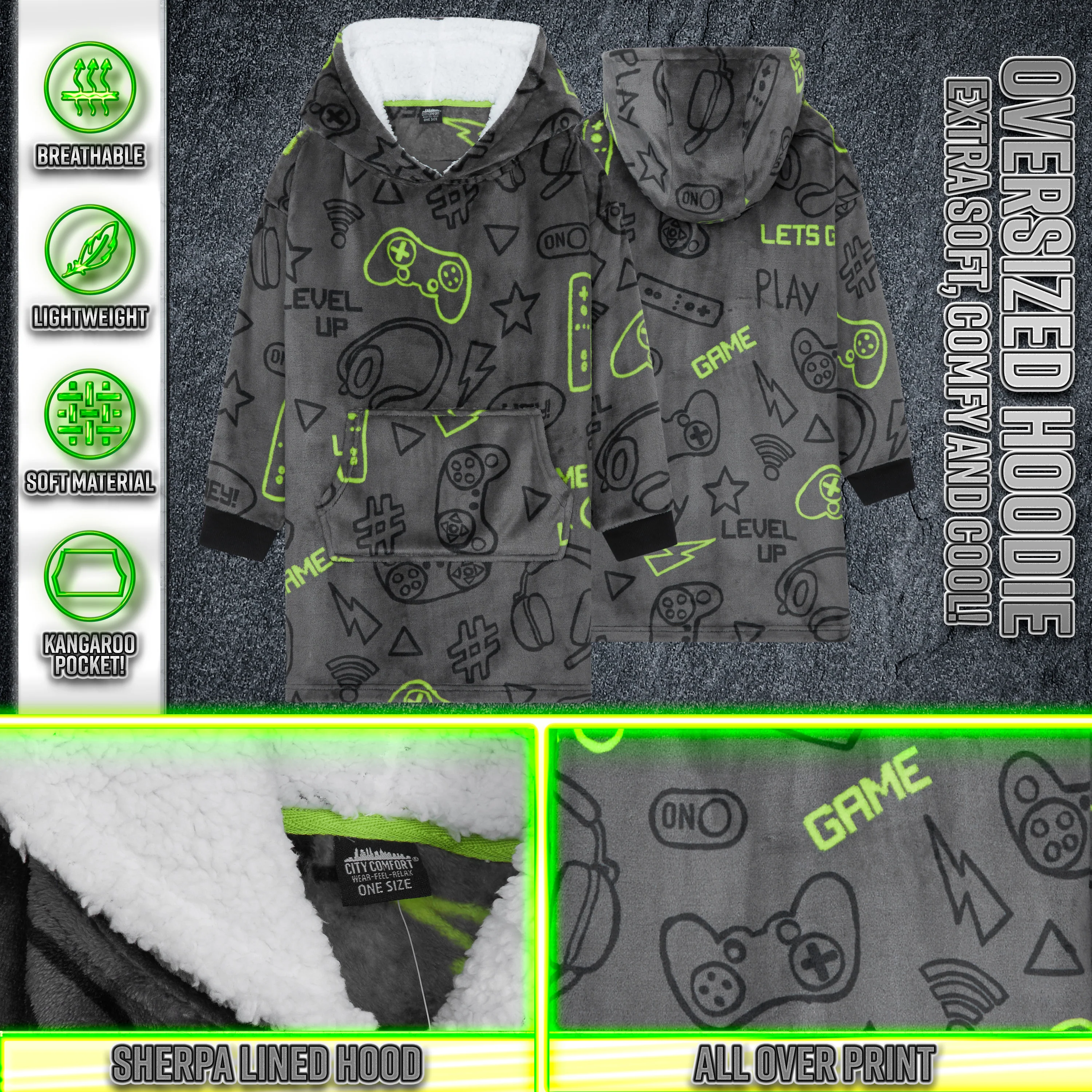 CityComfort Hoodie Blanket for Kids & Teenagers Fleece - Image 4
