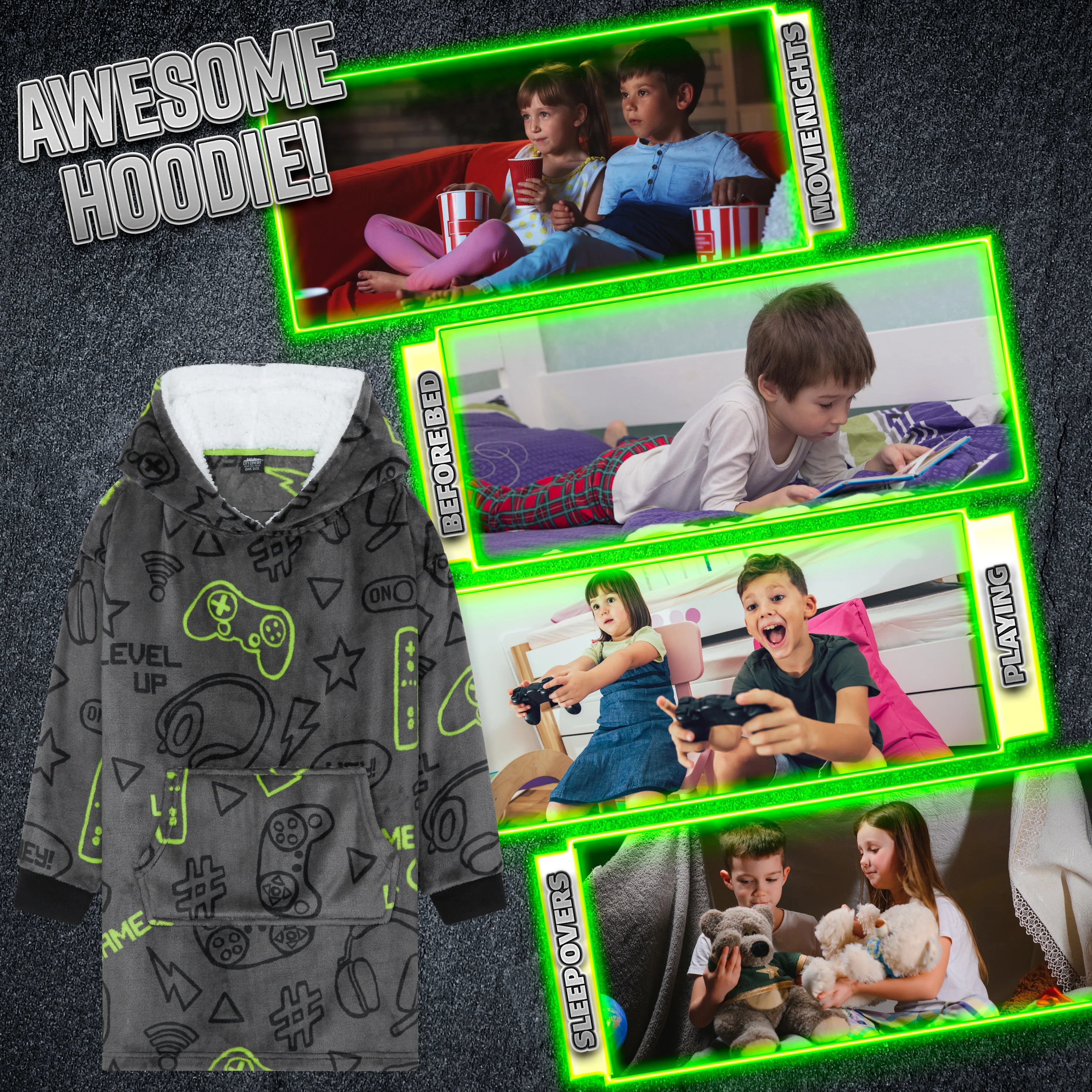 CityComfort Hoodie For Boys, Fleece Oversized Hoodie Blanket - Image 5