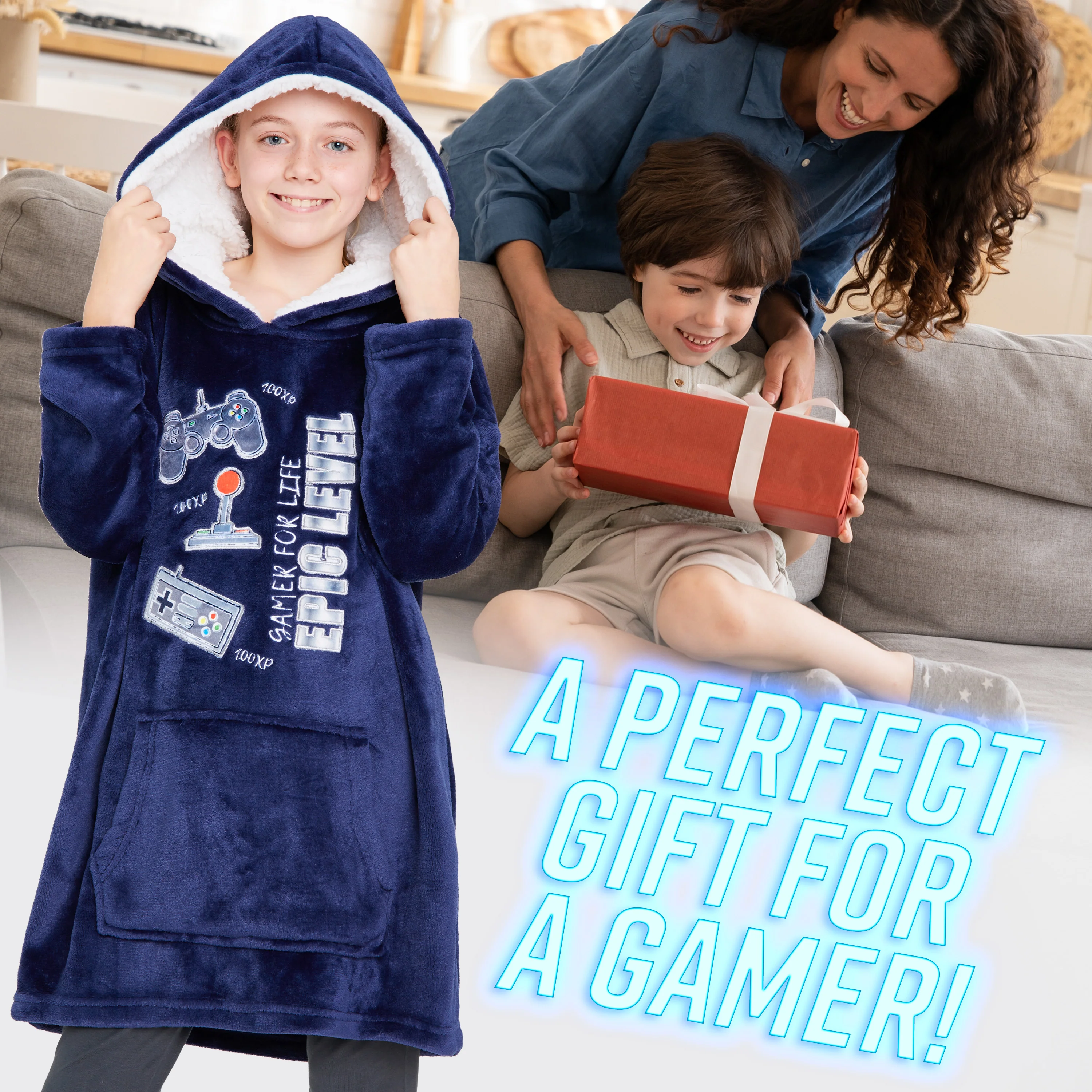CityComfort Hoodie For Boys, Fleece Oversized Hoodie Blanket - Image 6