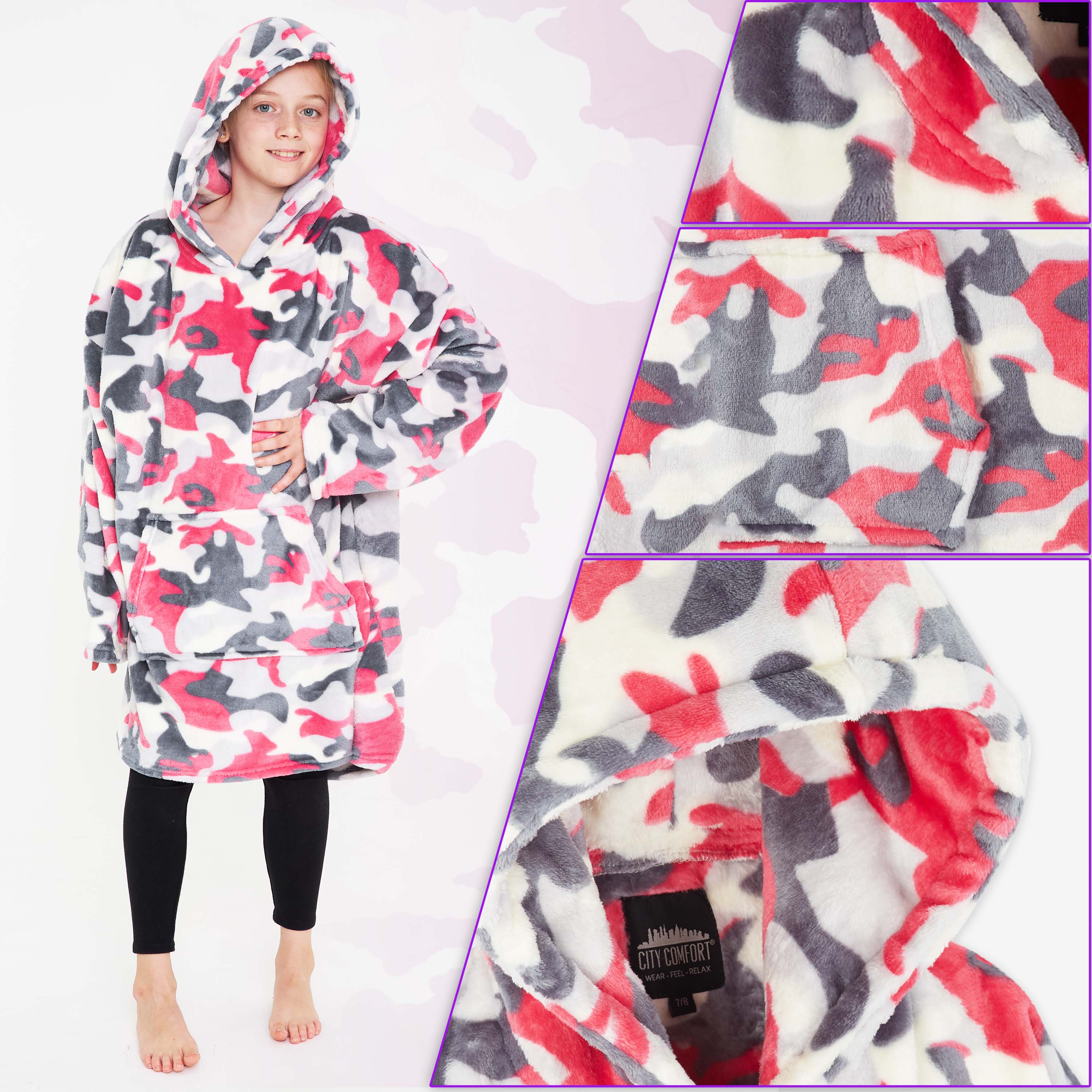 CityComfort Girls Oversized Blanket Hoodie Kids Fleece Fluffy Hoodies - Image 4