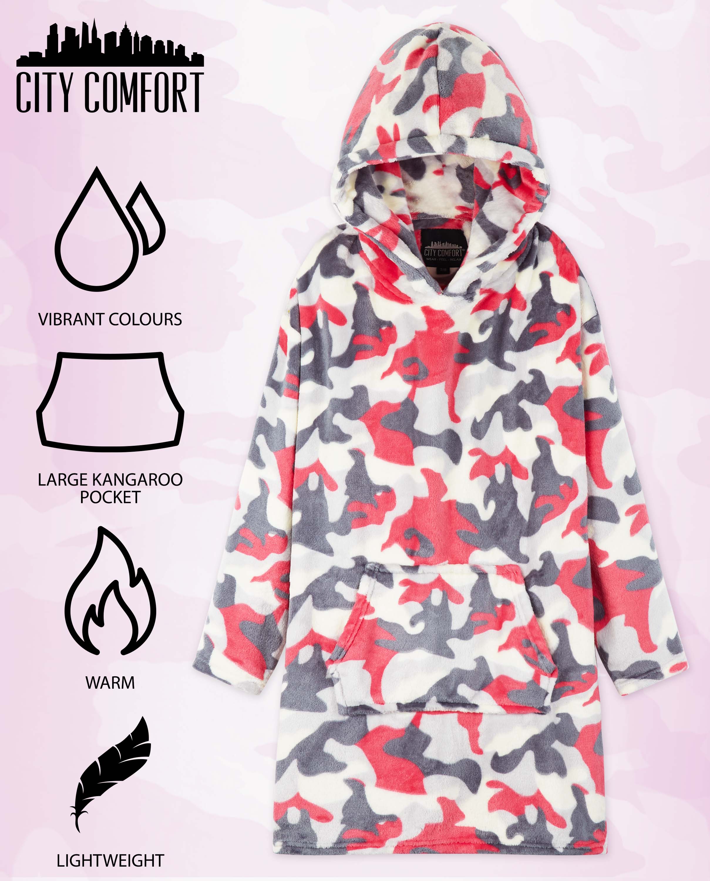 CityComfort Girls Oversized Blanket Hoodie Kids Fleece Fluffy Hoodies - Image 5