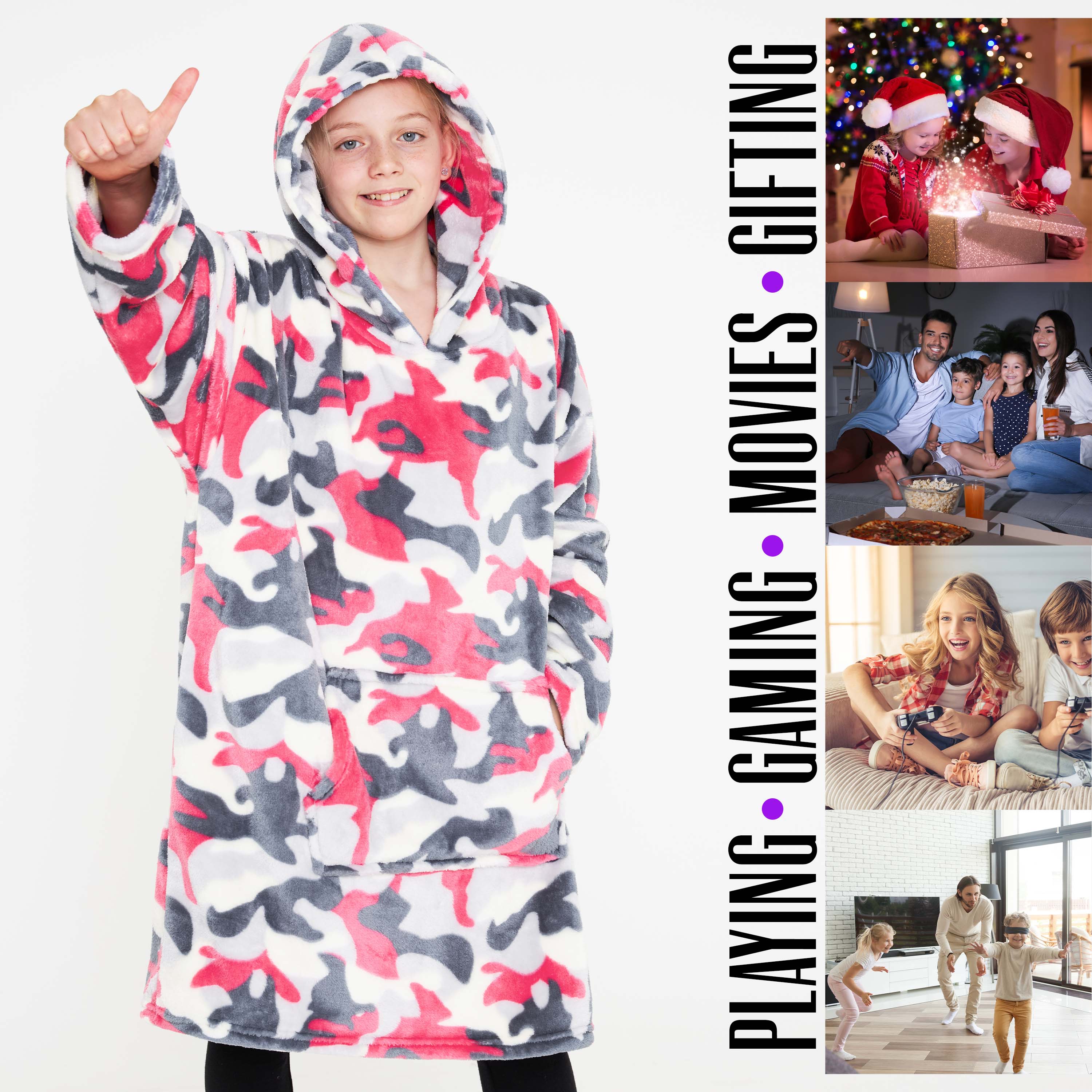 CityComfort Girls Oversized Blanket Hoodie Kids Fleece Fluffy Hoodies - Image 7