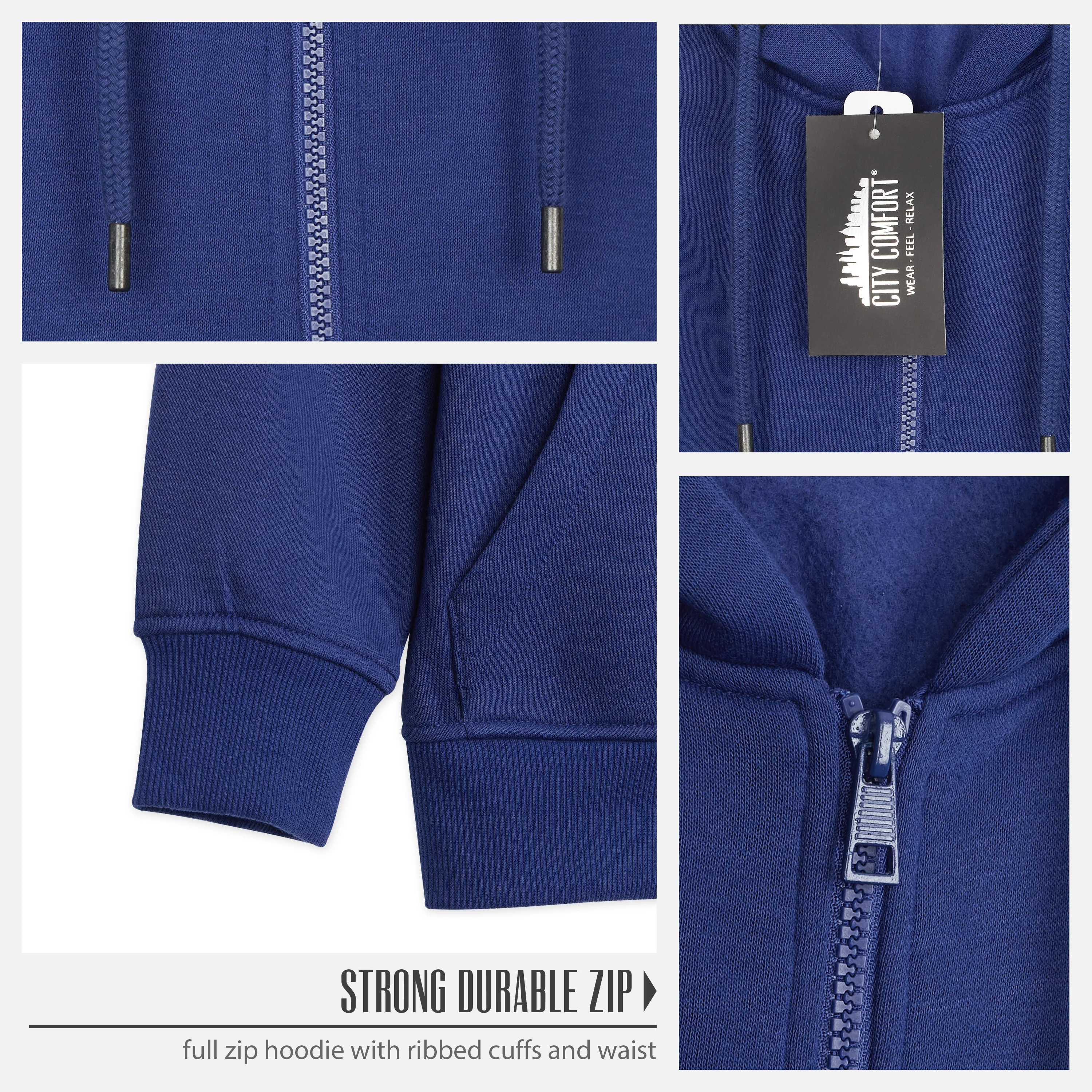 CityComfort Hoodies For Kids, CityComfort Plain Zip Up Hoodie - Image 12