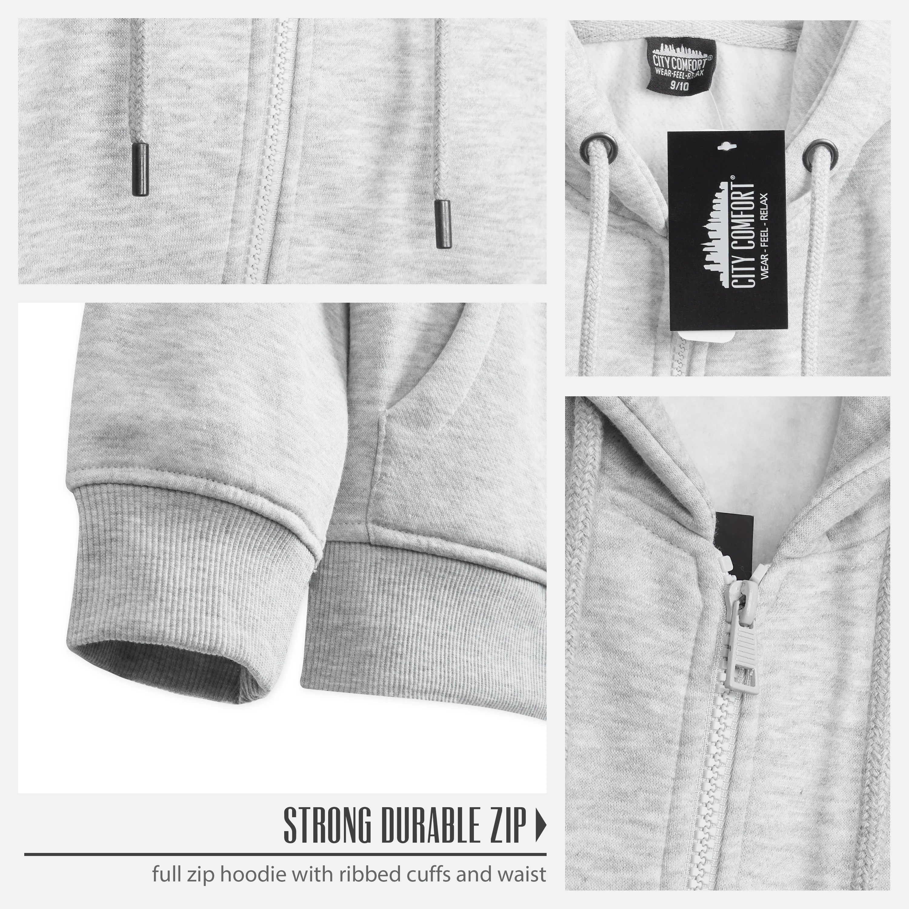 CityComfort Hoodies For Kids, CityComfort Plain Zip Up Hoodie - Image 19