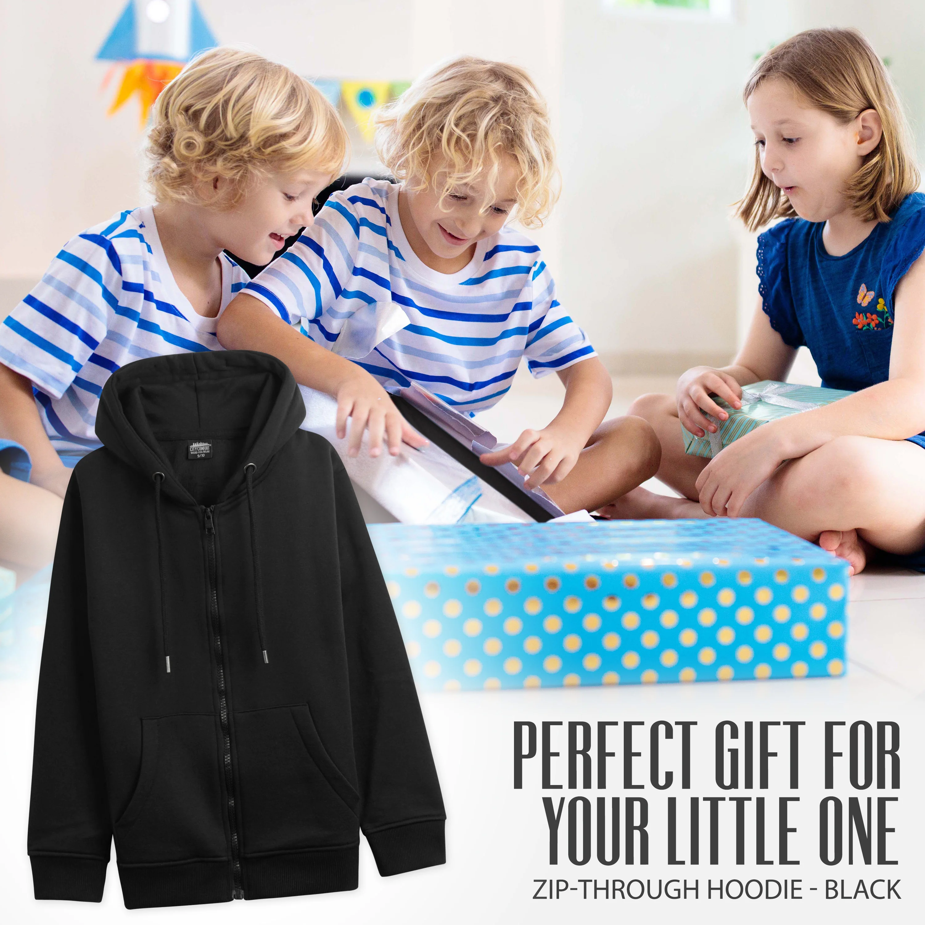 CityComfort Hoodies For Kids, CityComfort Plain Zip Up Hoodie - Image 24