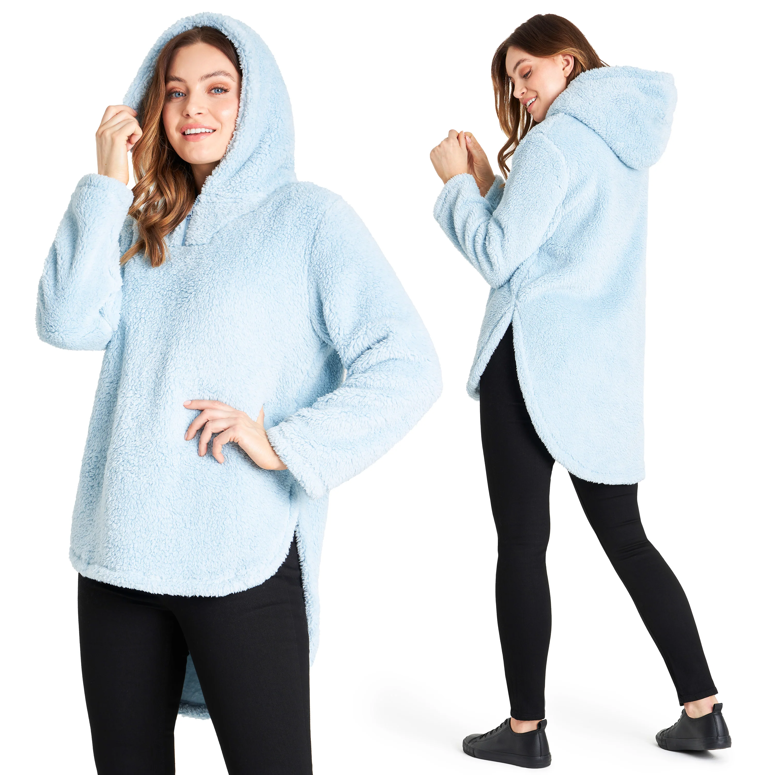 CityComfort Hoodies for Women and Teens, Fluffy Teddy Fleece Hoodie - Image 14