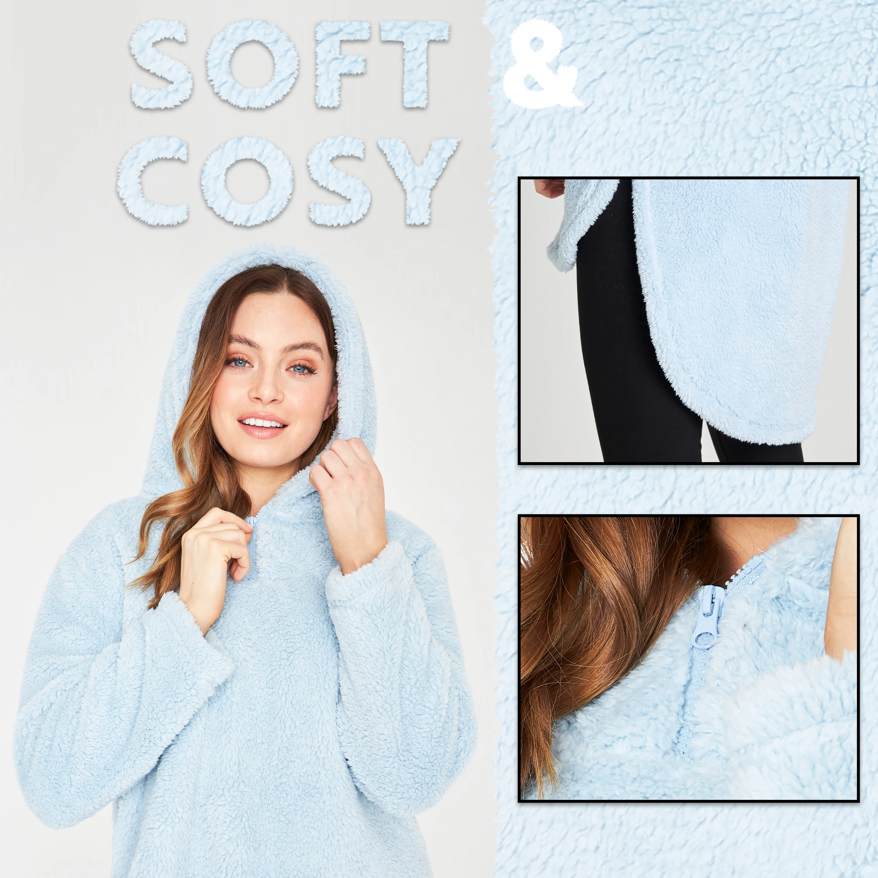 CityComfort Hoodies for Women and Teens, Fluffy Teddy Fleece Hoodie - Image 18