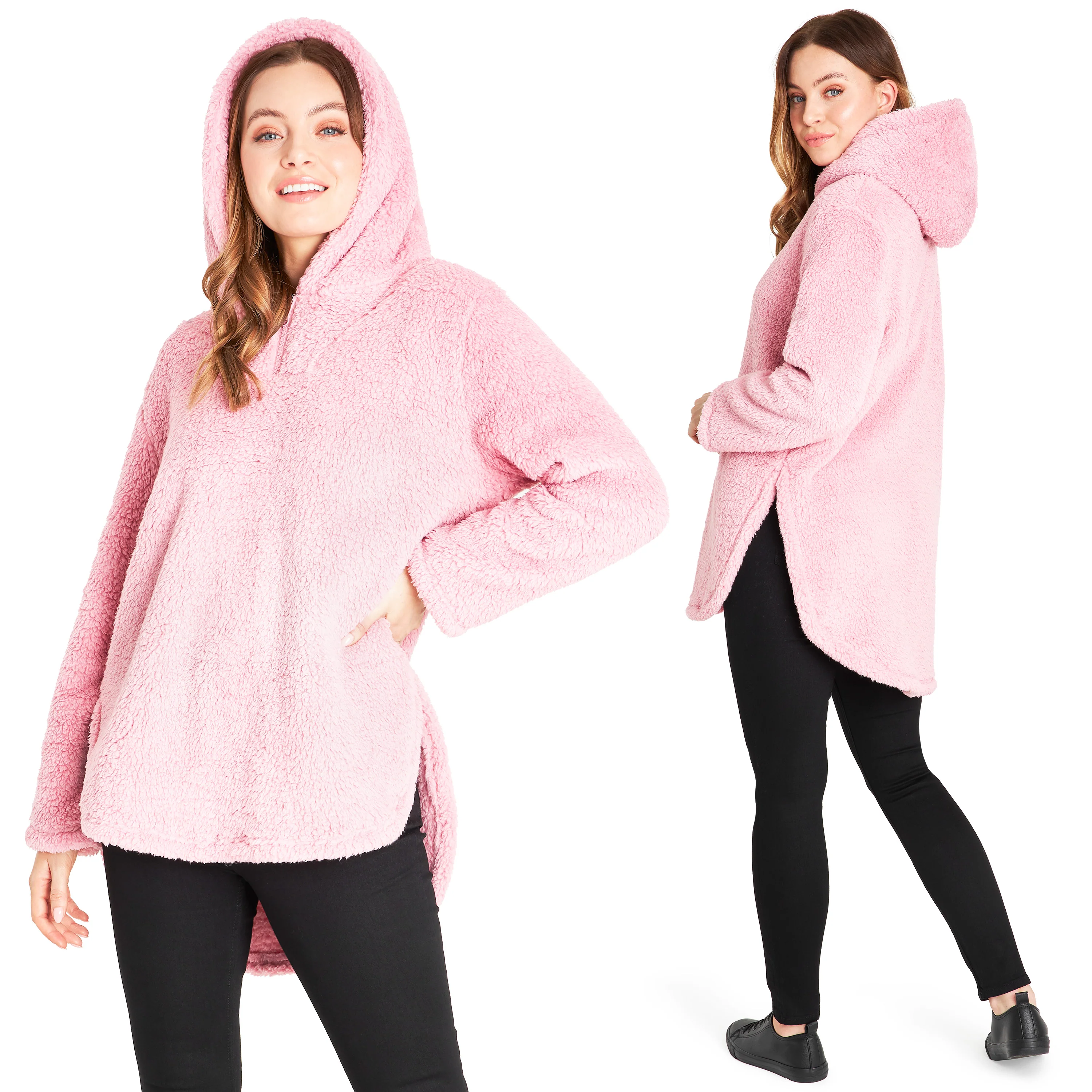 CityComfort Hoodies for Women and Teens, Fluffy Teddy Fleece Hoodie - Image 2